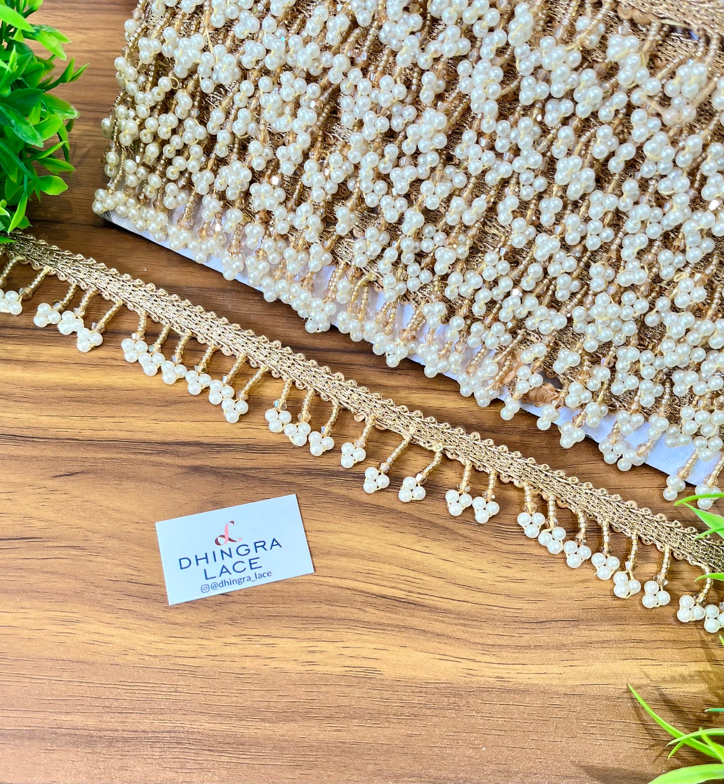 Beautiful Pearl Work Hanging Lace 241125/081225