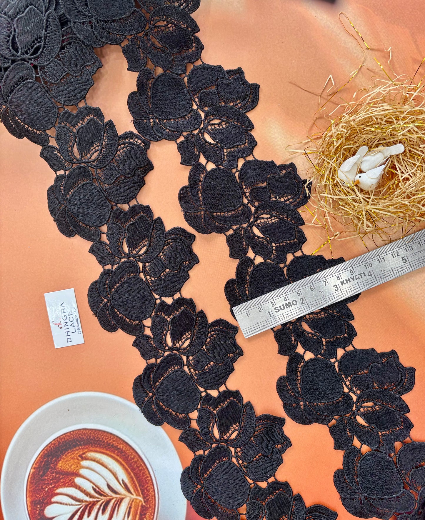 Beautiful Guipure Summer Lace Black 3 Yard (1 Meters) Medium 060326/120326