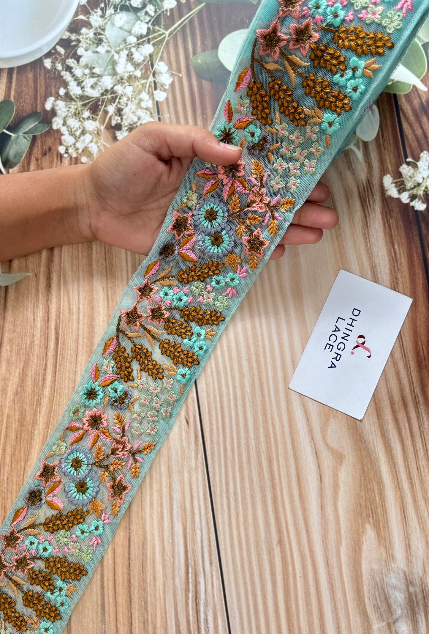 Beautiful Net Based Thread Work Lace 040725