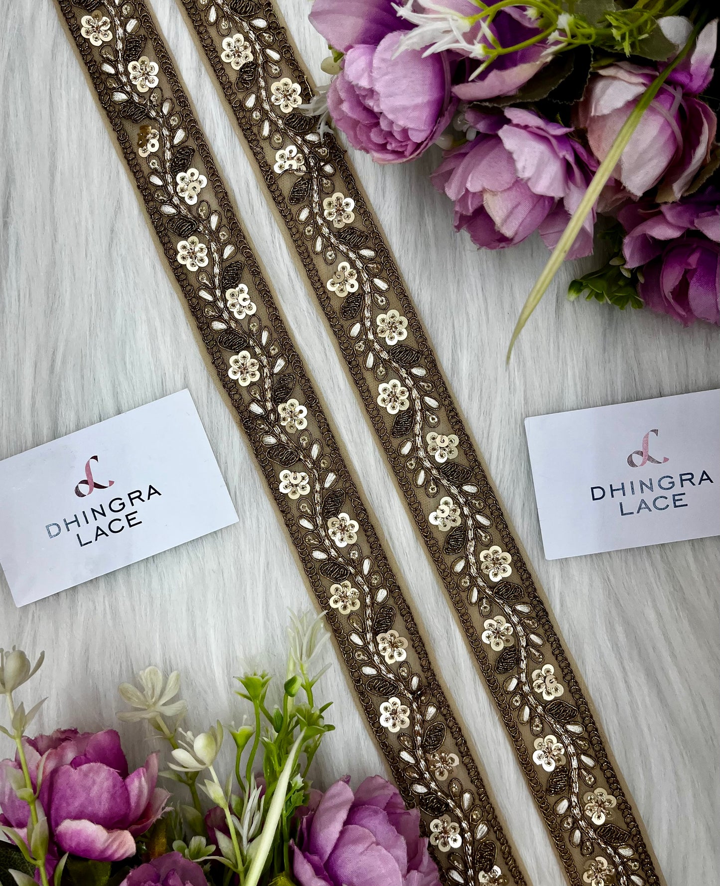 Beautiful Zari Work Lace Antique Gold 300824