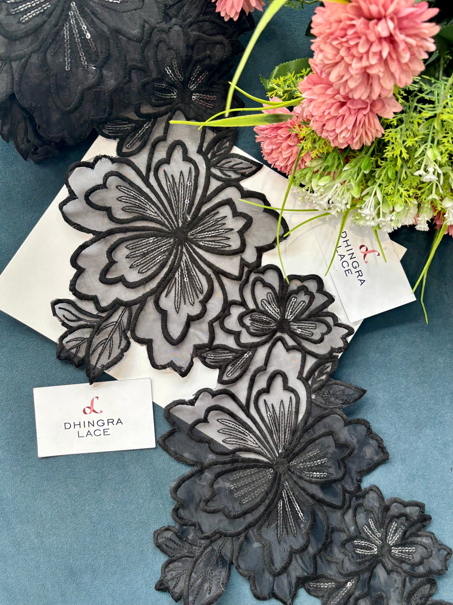 Beautiful Organza Based Flower lace 170625