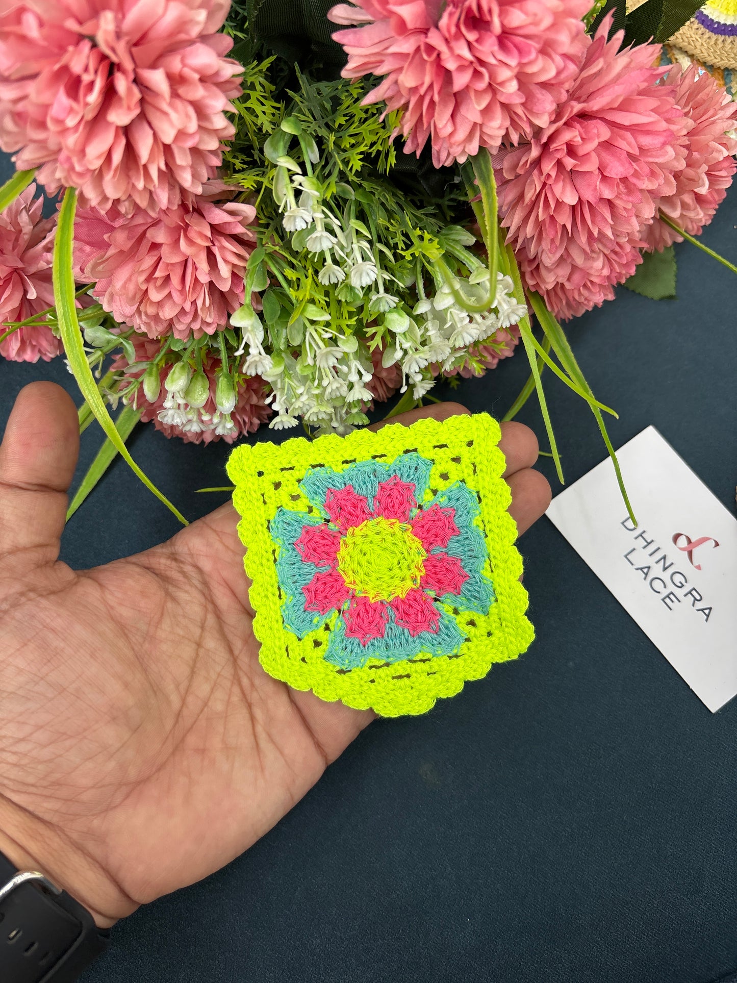 Beautiful Neon Green Colour Crochet Patch One Piece 040425/310525