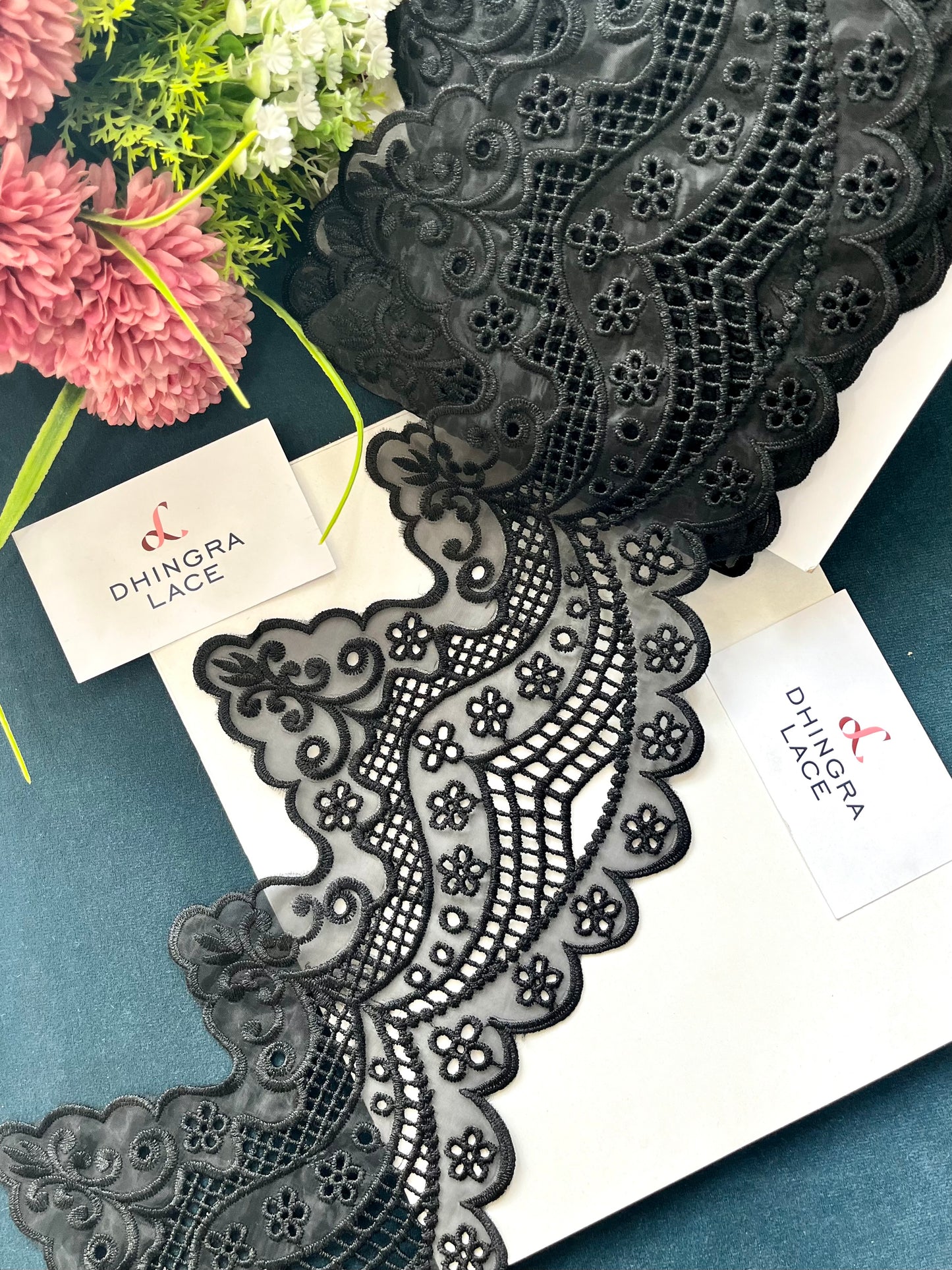 Beautiful Organza Based Lace Black 120525