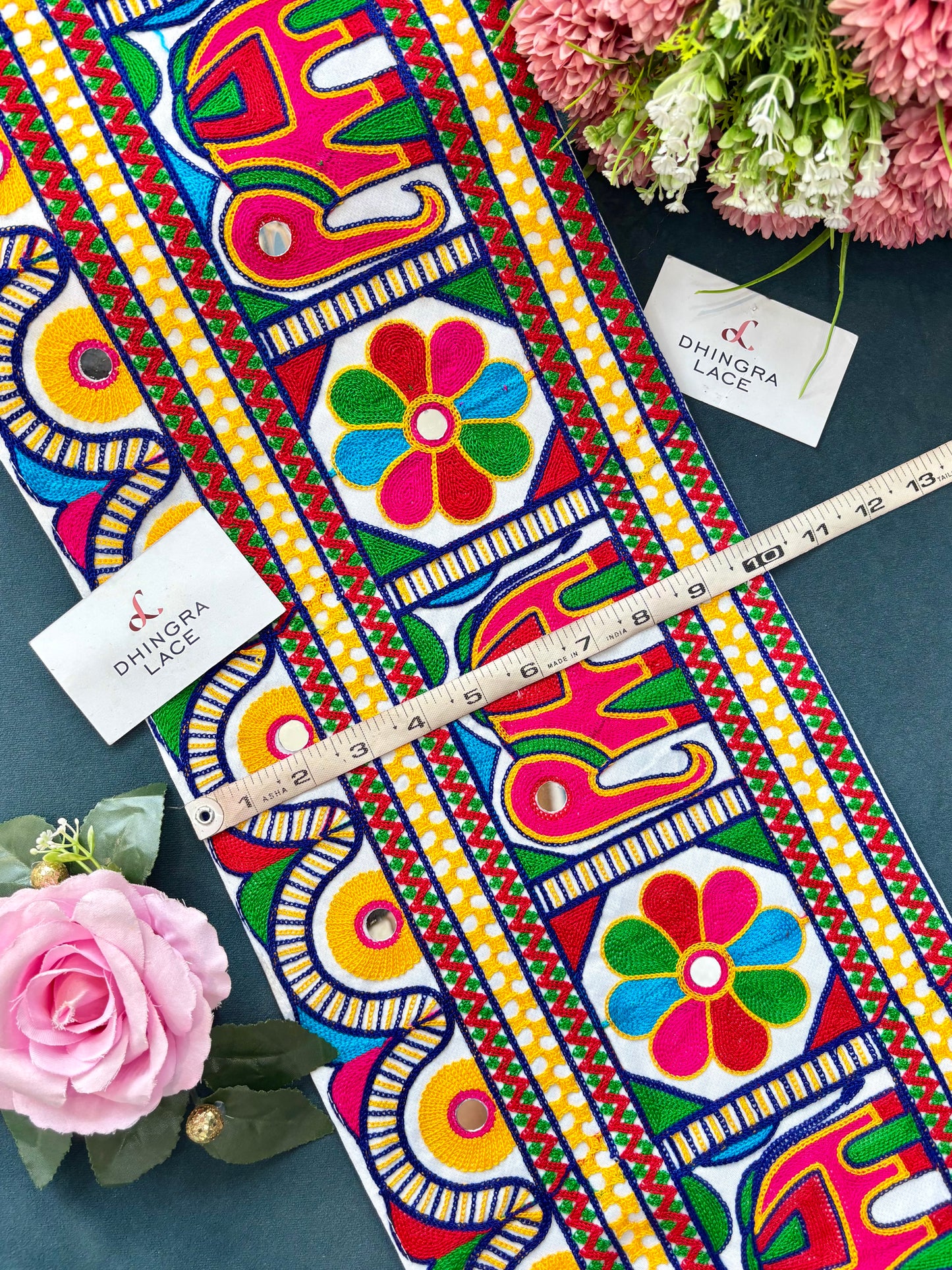 Beautiful Multicolour Gujarati Lace kutch Embroidery 250625