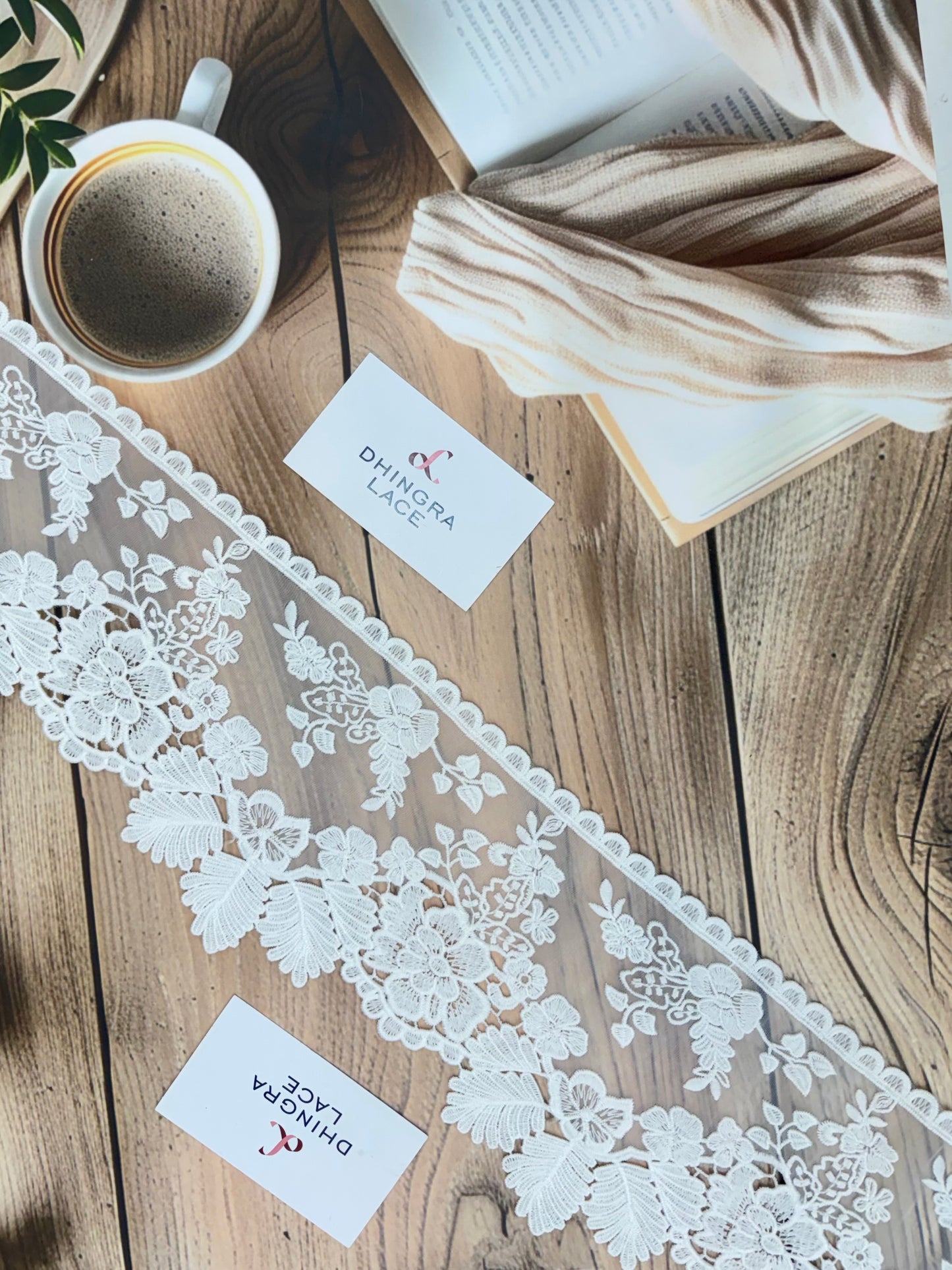 Beautiful Organza Based Lace White 140725