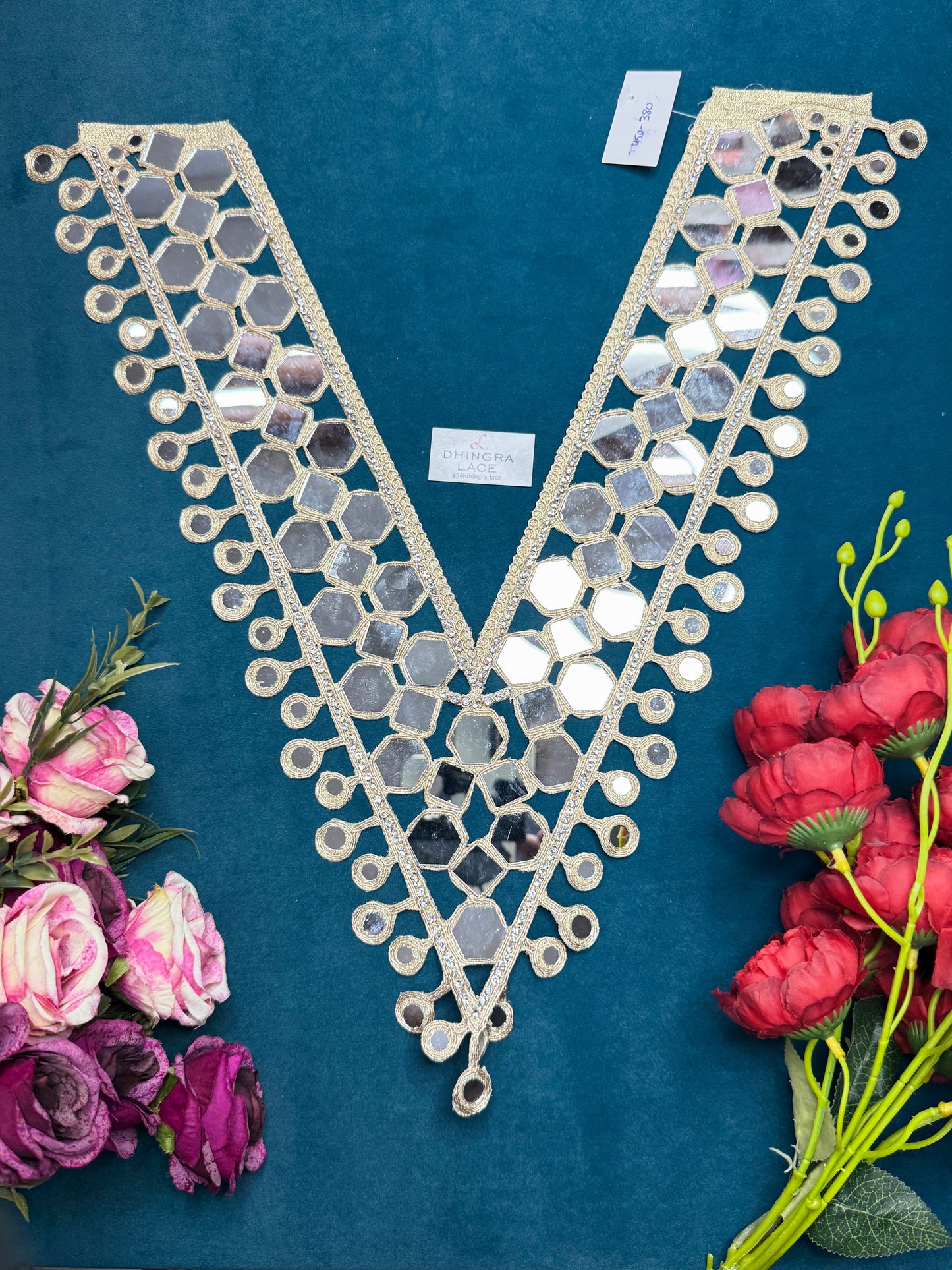 Beautiful Mirror Work Neck Patch (1 Piece) 160626