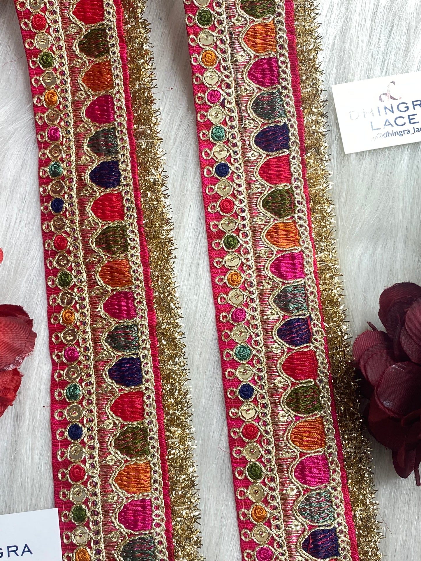 Beautiful Pink Multi Sabyasachi 2 Inches Broad Lace 9 Meters 050126