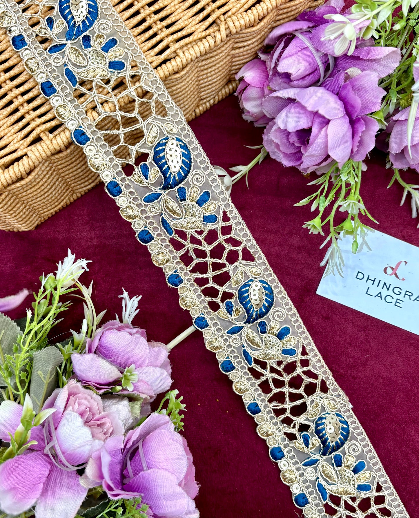 Beautiful Cutwork Zari And Thread Work Lace 151124