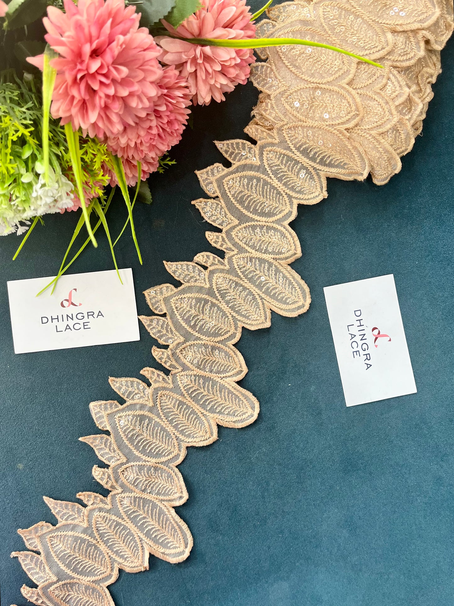 Beautiful Organza Based Lace Beige 190525