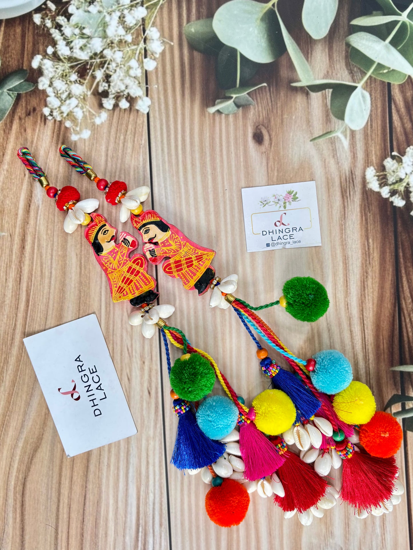 Beautiful Multicolour Gujarati Raja Rani Long Hanging Pair 250625