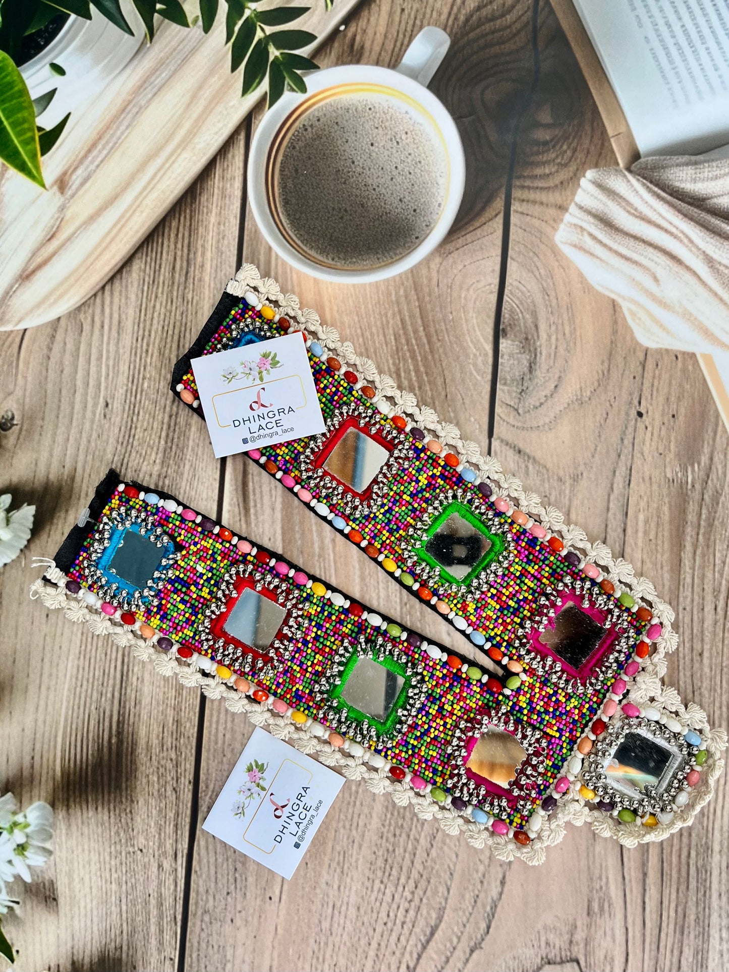 Beautiful Net Based Handwork Neck 190925