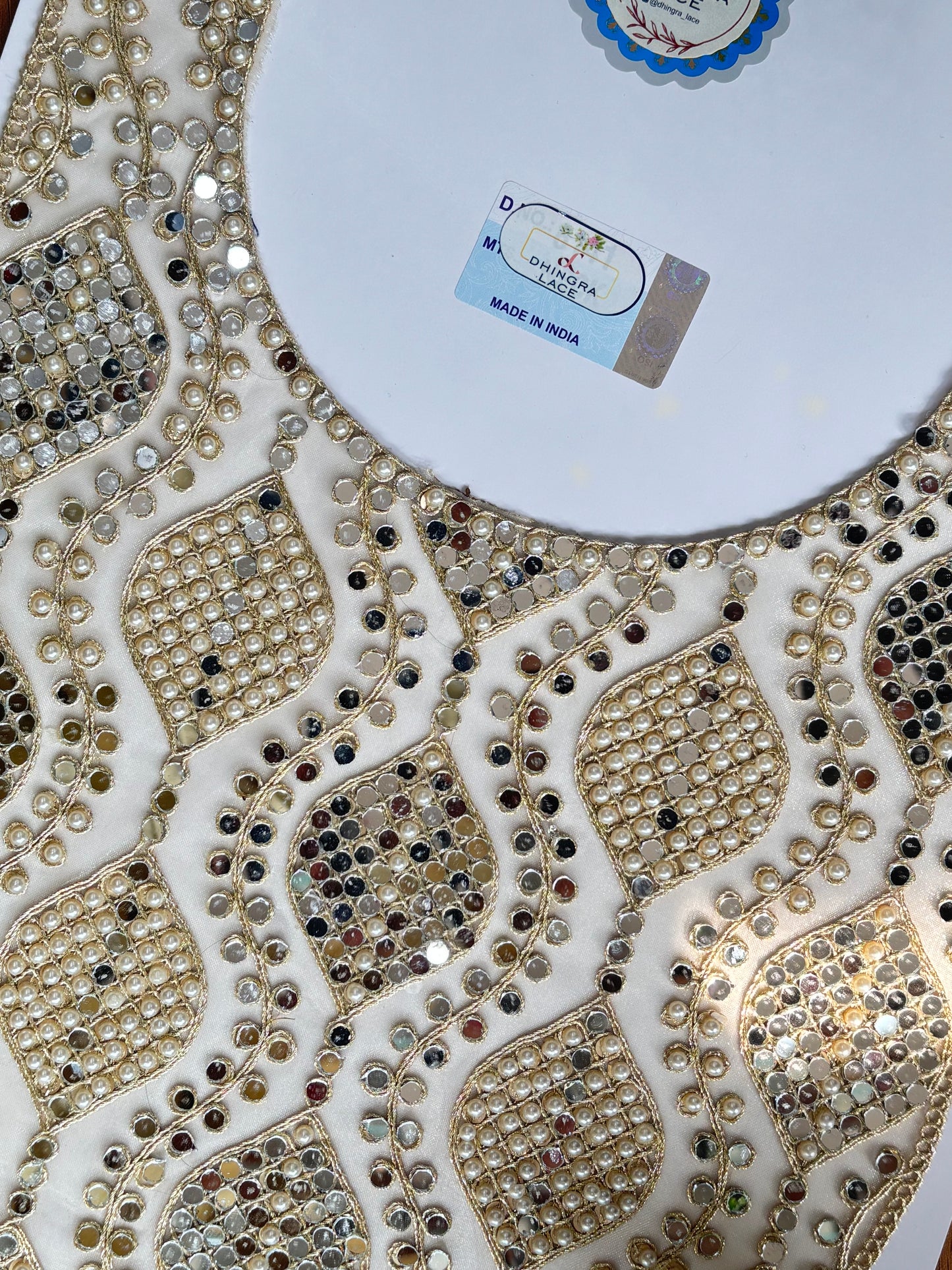 Beautiful Mirror And Pearls Work Neck Patch 200126