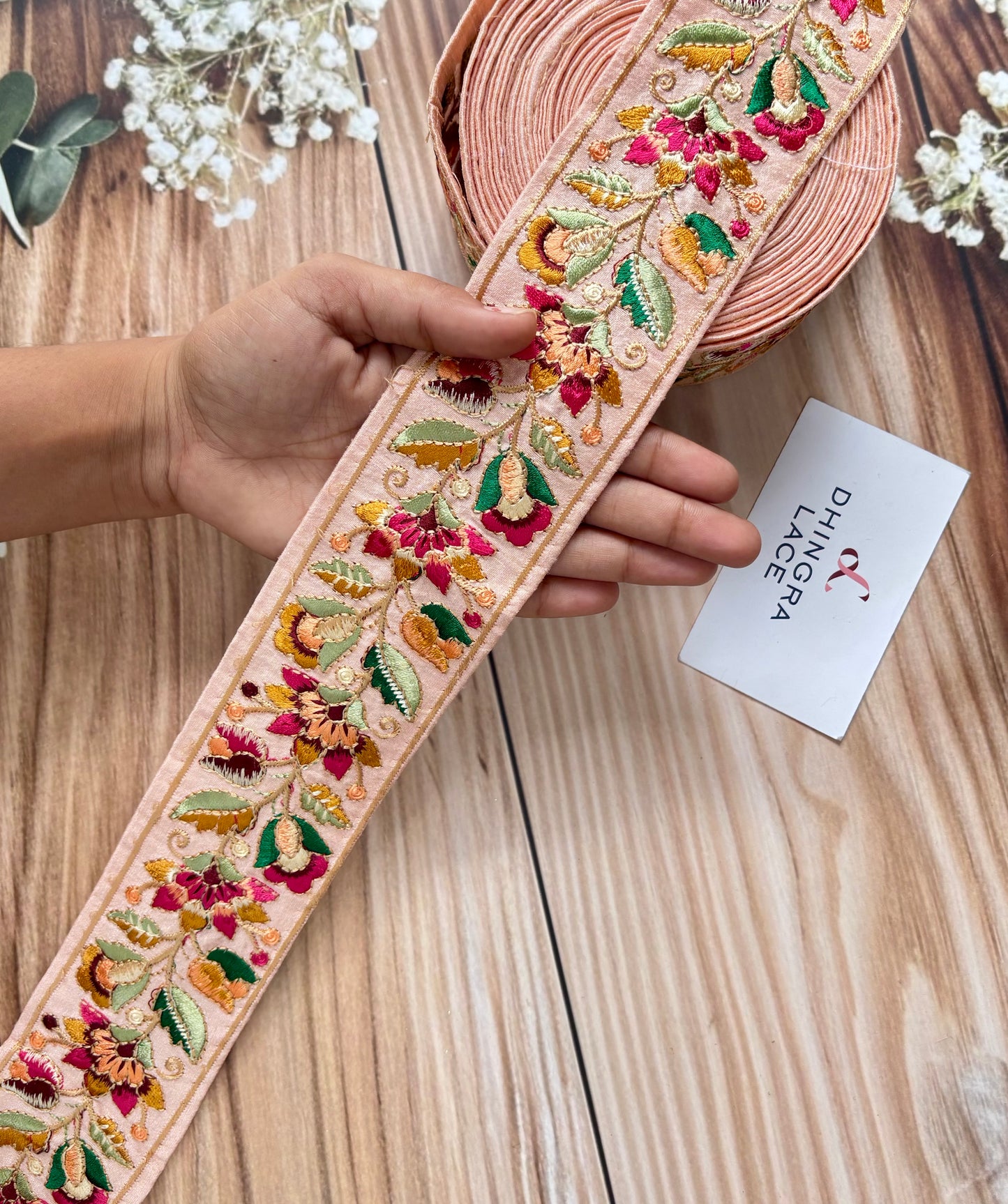 Beautiful Silk Based Thread Work Lace 040725