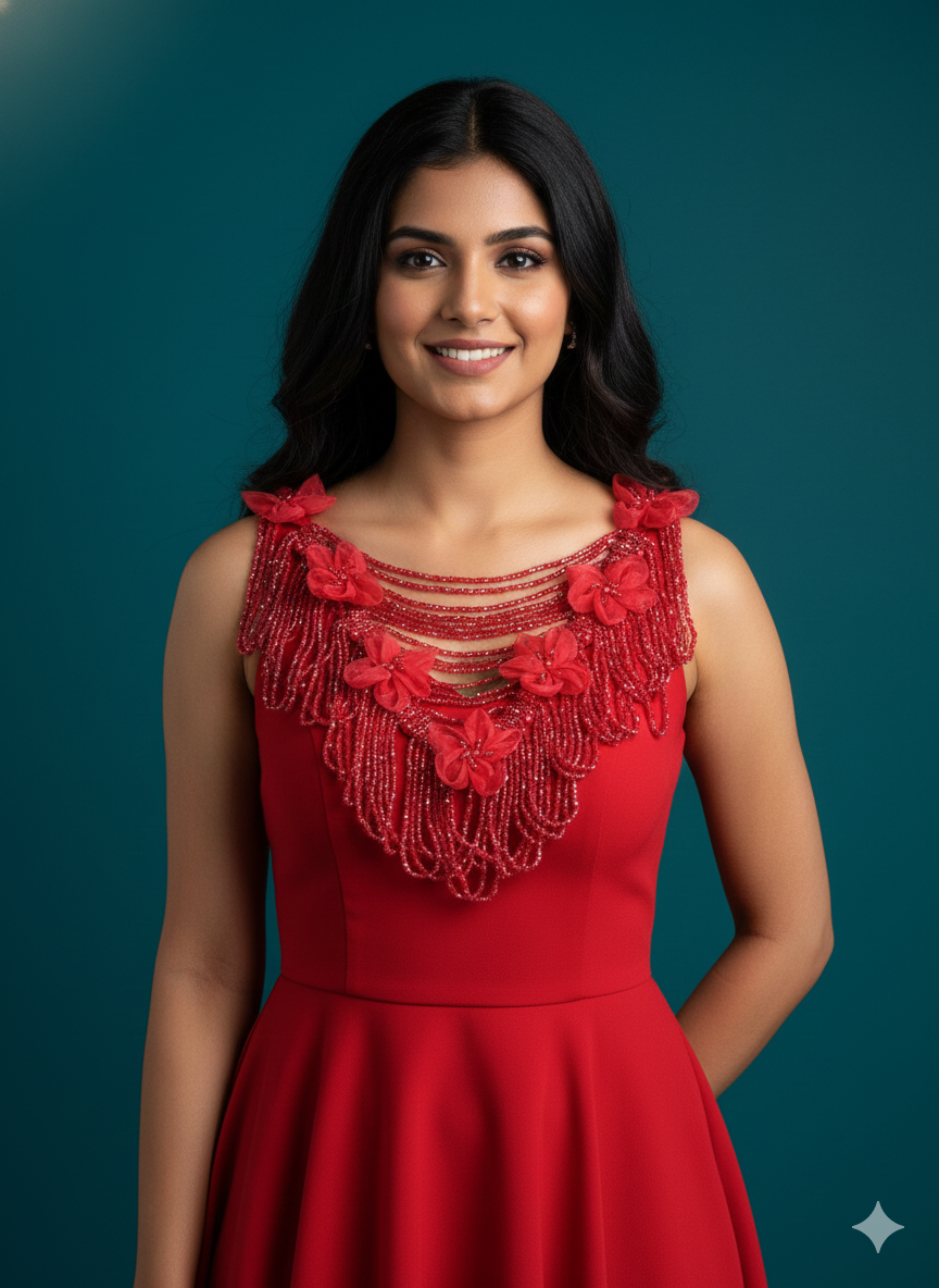 Beautiful Crystal Hanging Shoulder/Back Neck Patches greey 131225