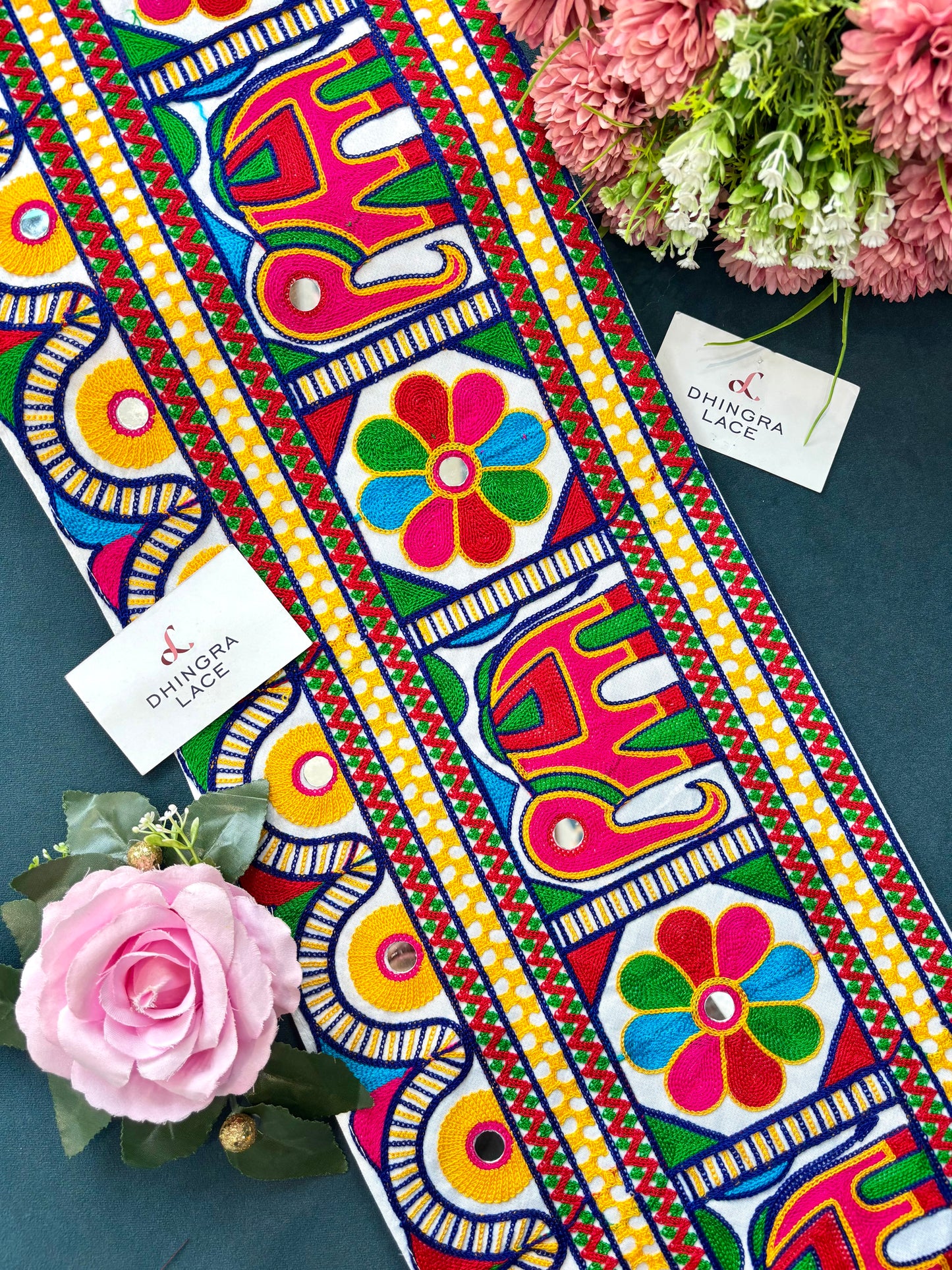 Beautiful Multicolour Gujarati Lace kutch Embroidery 250625
