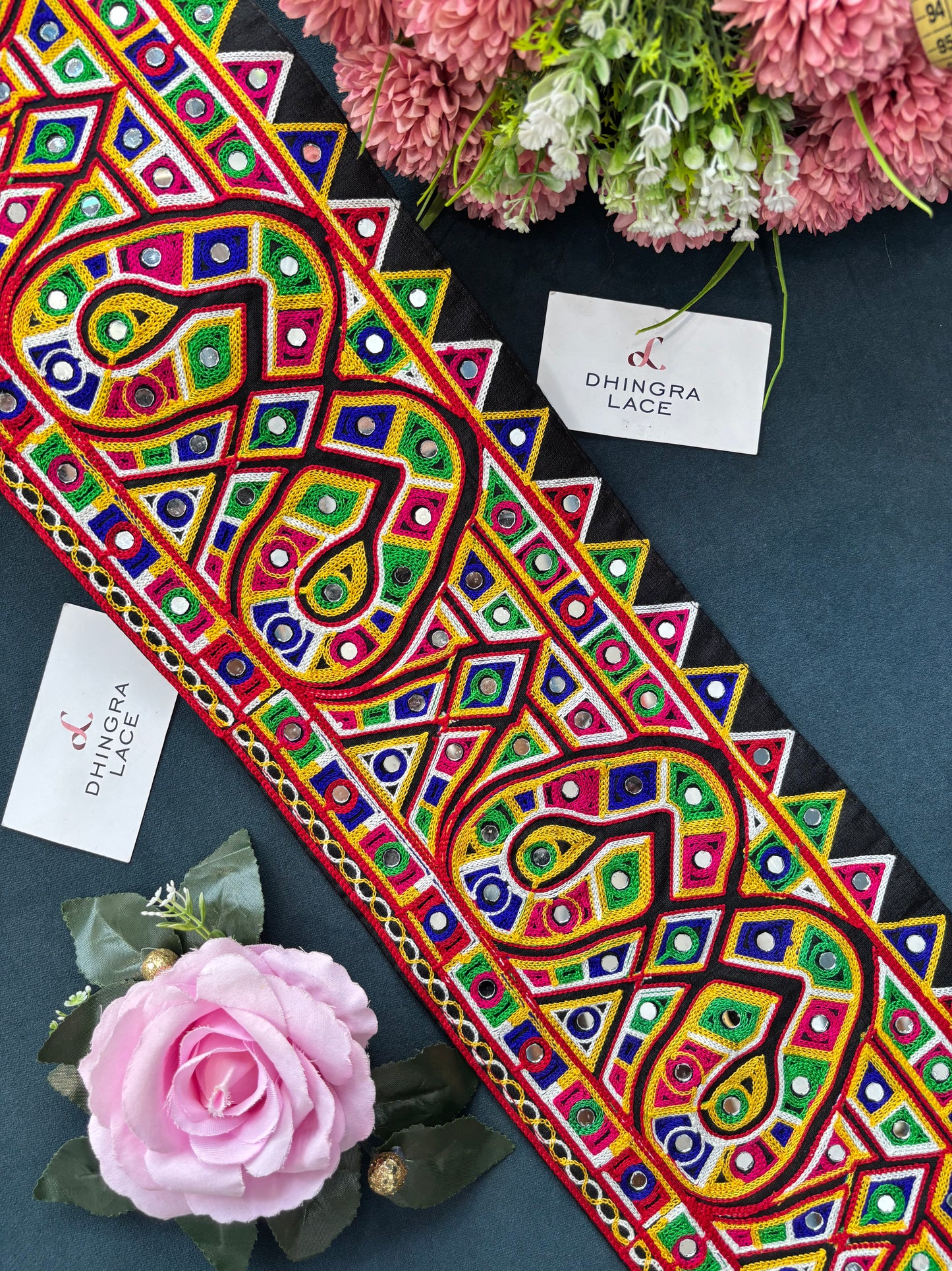 Beautiful Multicolour Gujarati Lace kutch Embroidery 250625