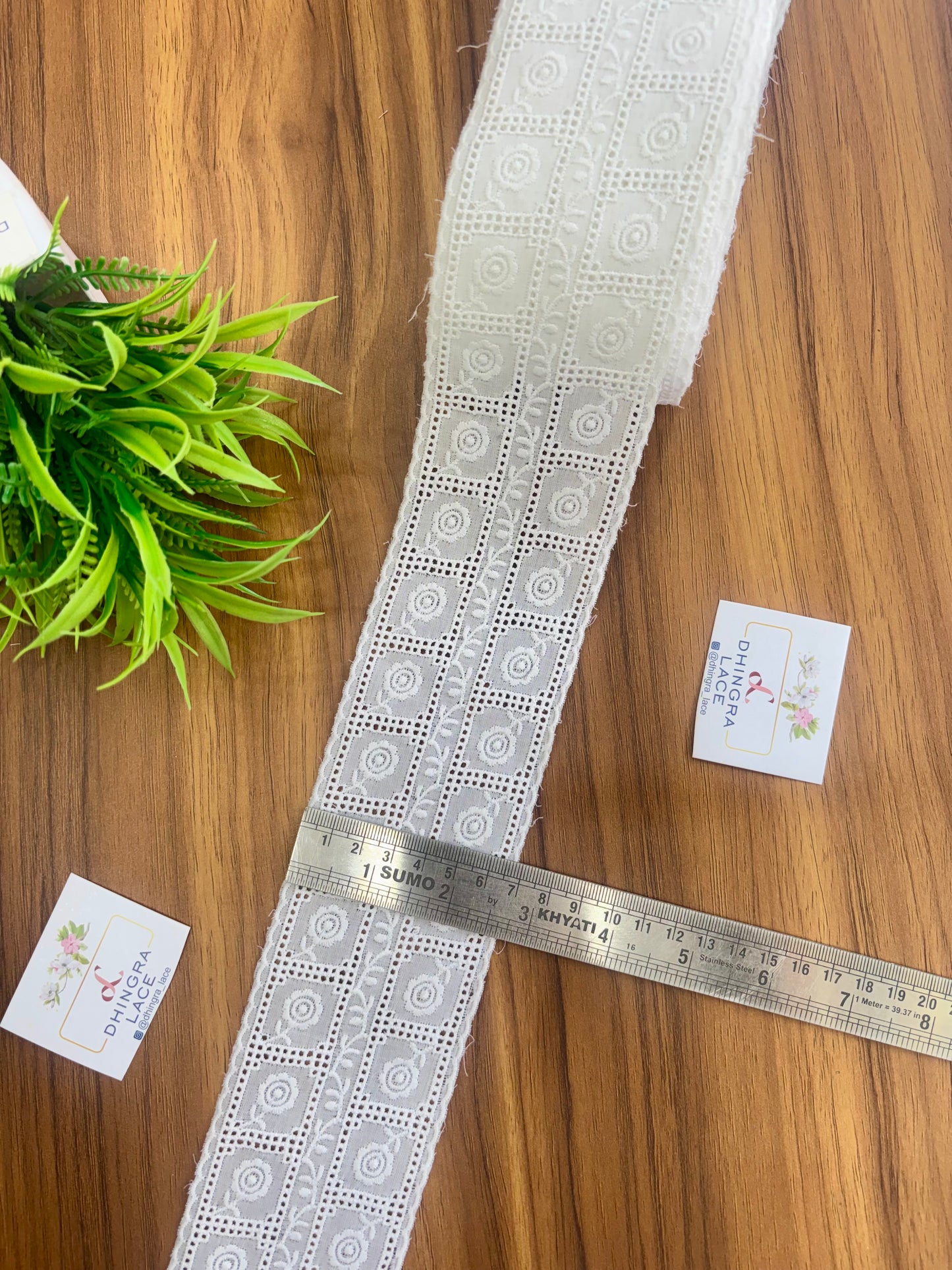 Beautiful Pure Cotton Hakoba Lace White Medium 2.5 Inches Broad 140426