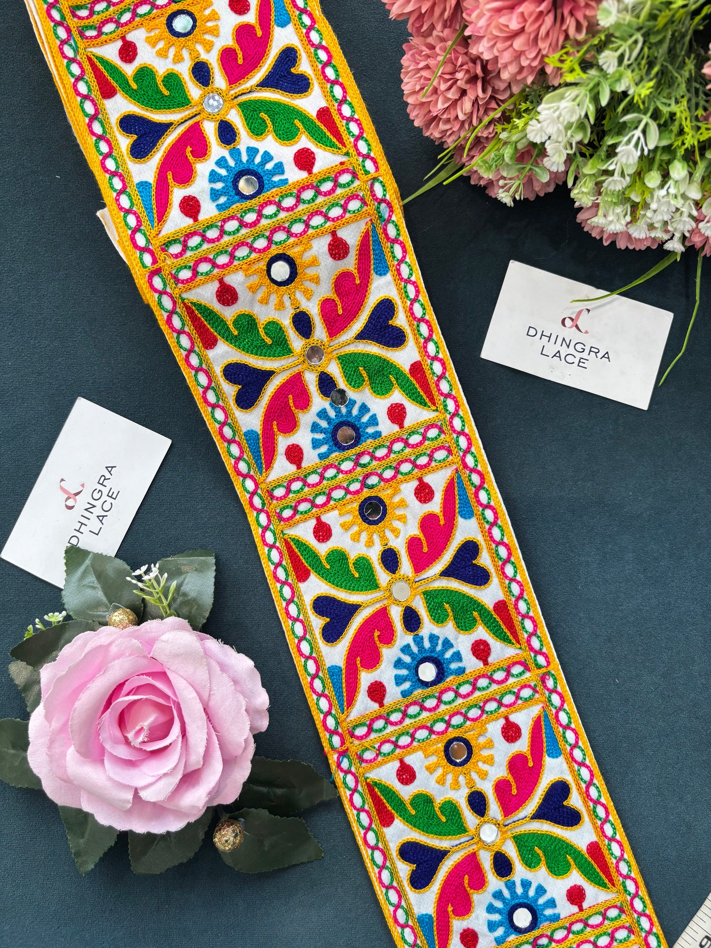 Beautiful Multicolour Gujarati Lace kutch Embroidery 250625