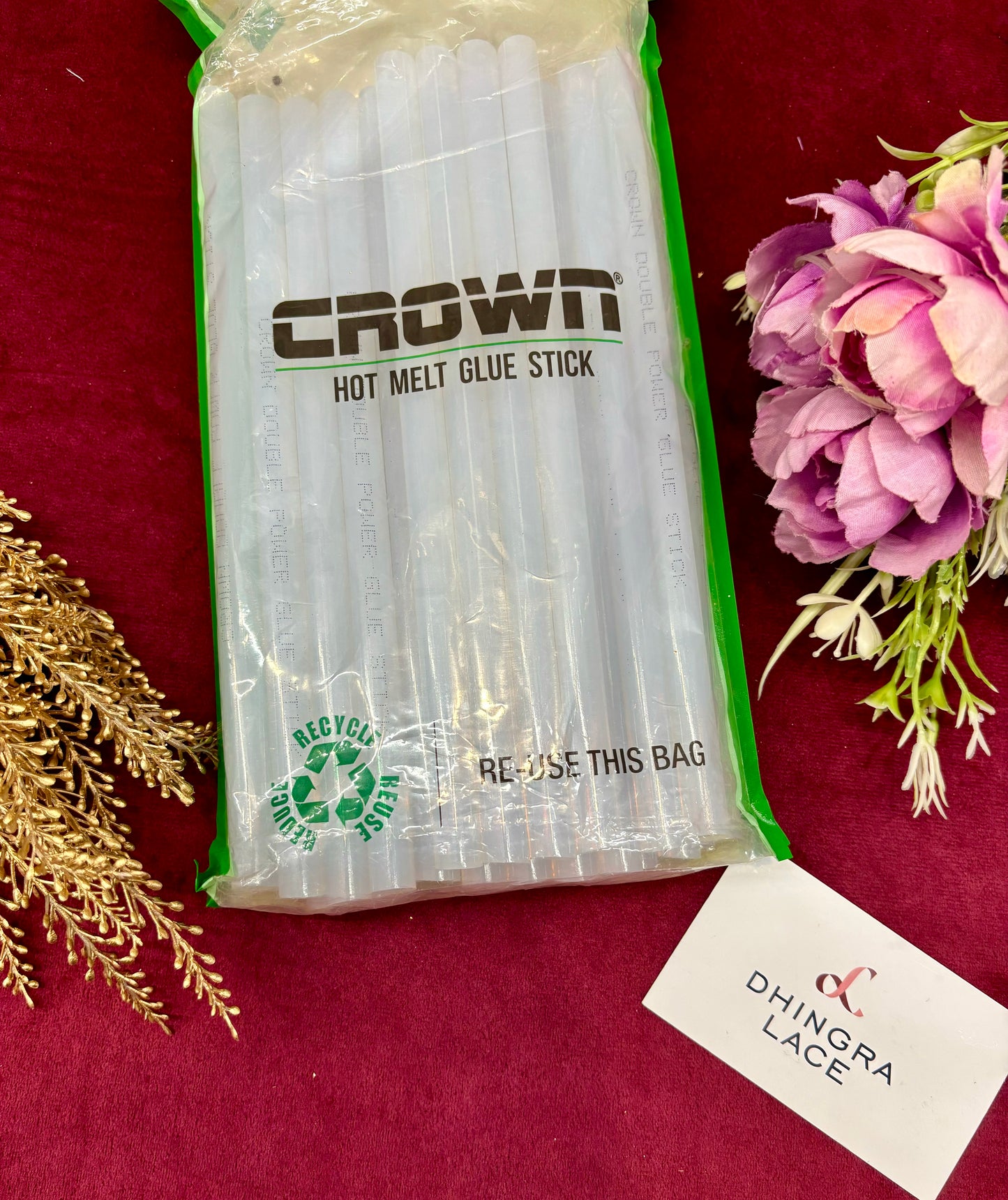 Crown Hot Melt Glue Sticks 10 Inches ( Pack of 10 Pieces)