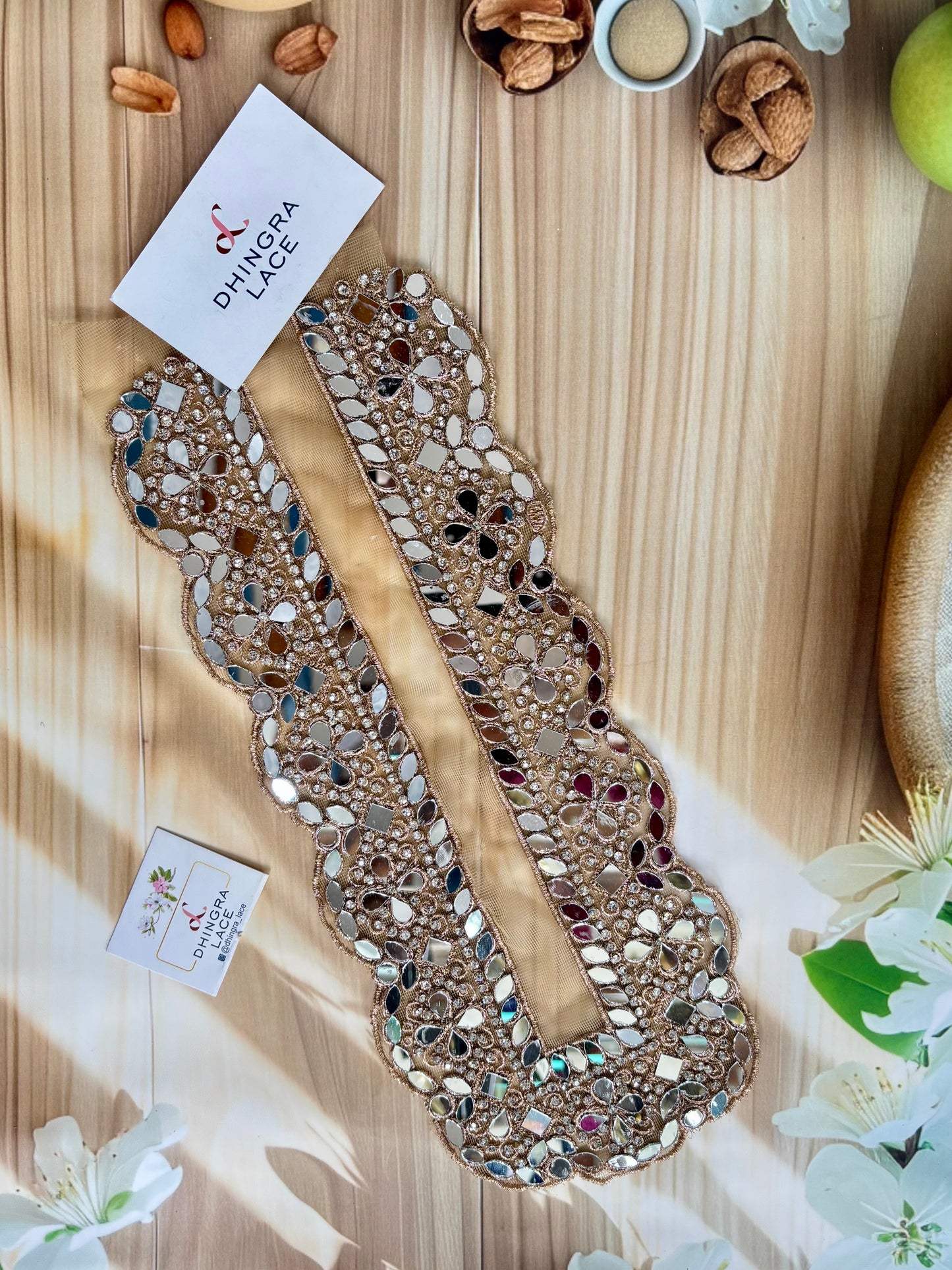 Beautiful Net Based Multicolour Mirror Work Neck 130725