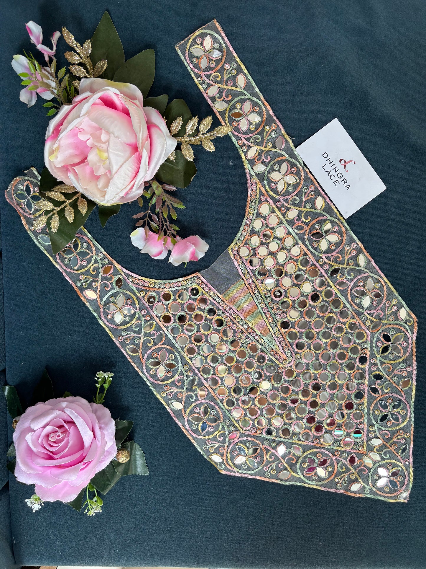 Beautiful Mirror Work Neck Multicolor 1 260525