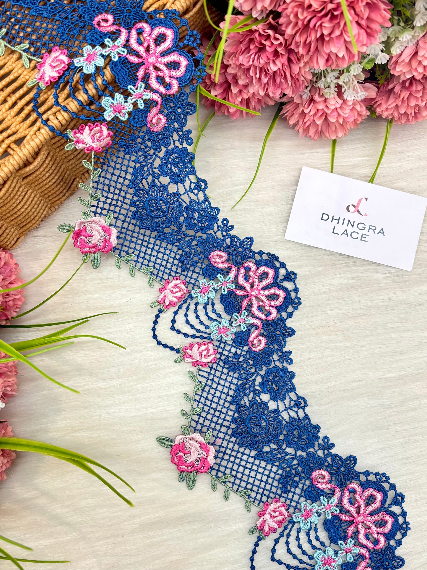 Beautiful Imported Guipure Lace Blue Multi 280125