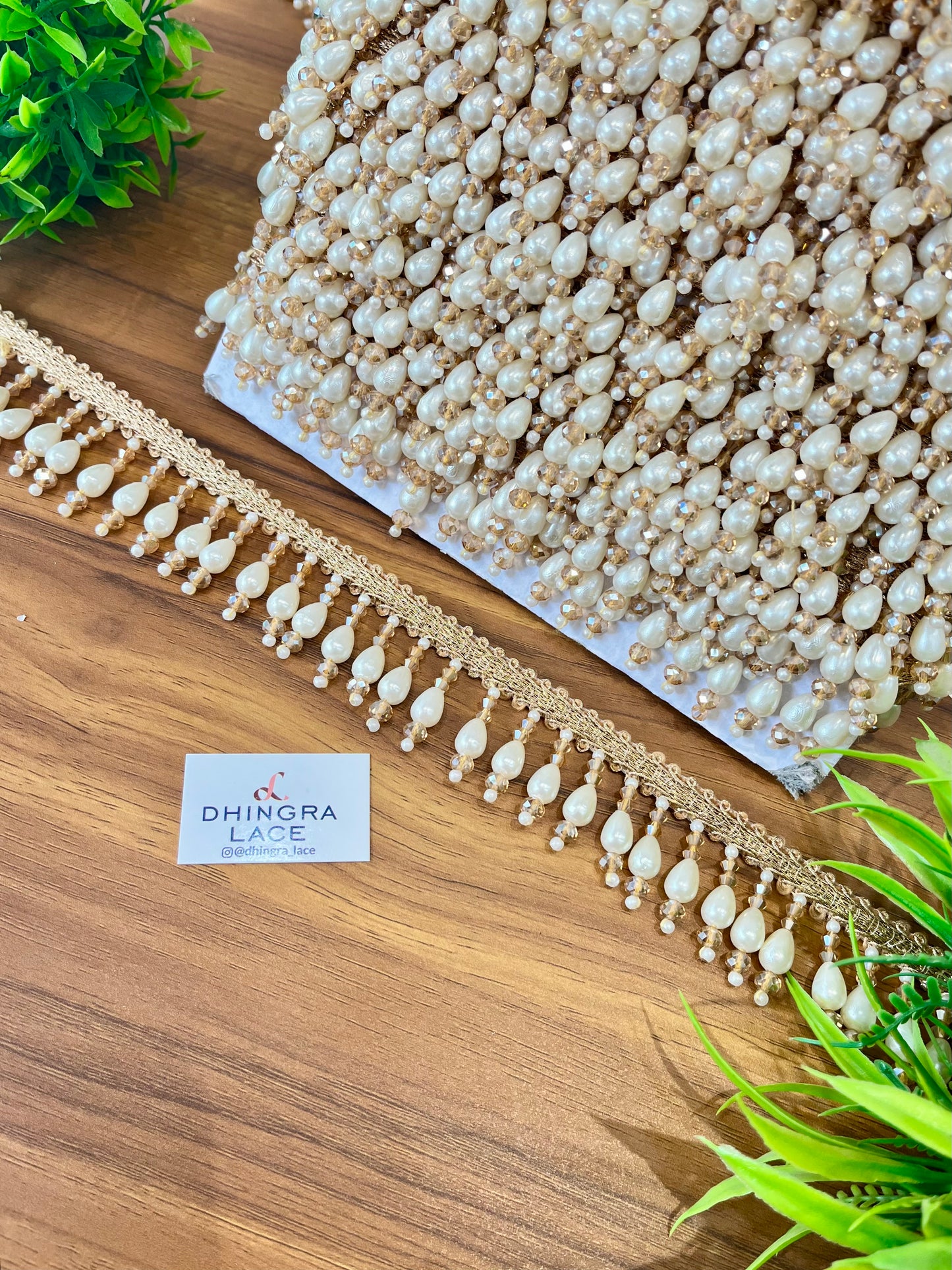 Beautiful Pearl Work Hanging Lace 241125/081225