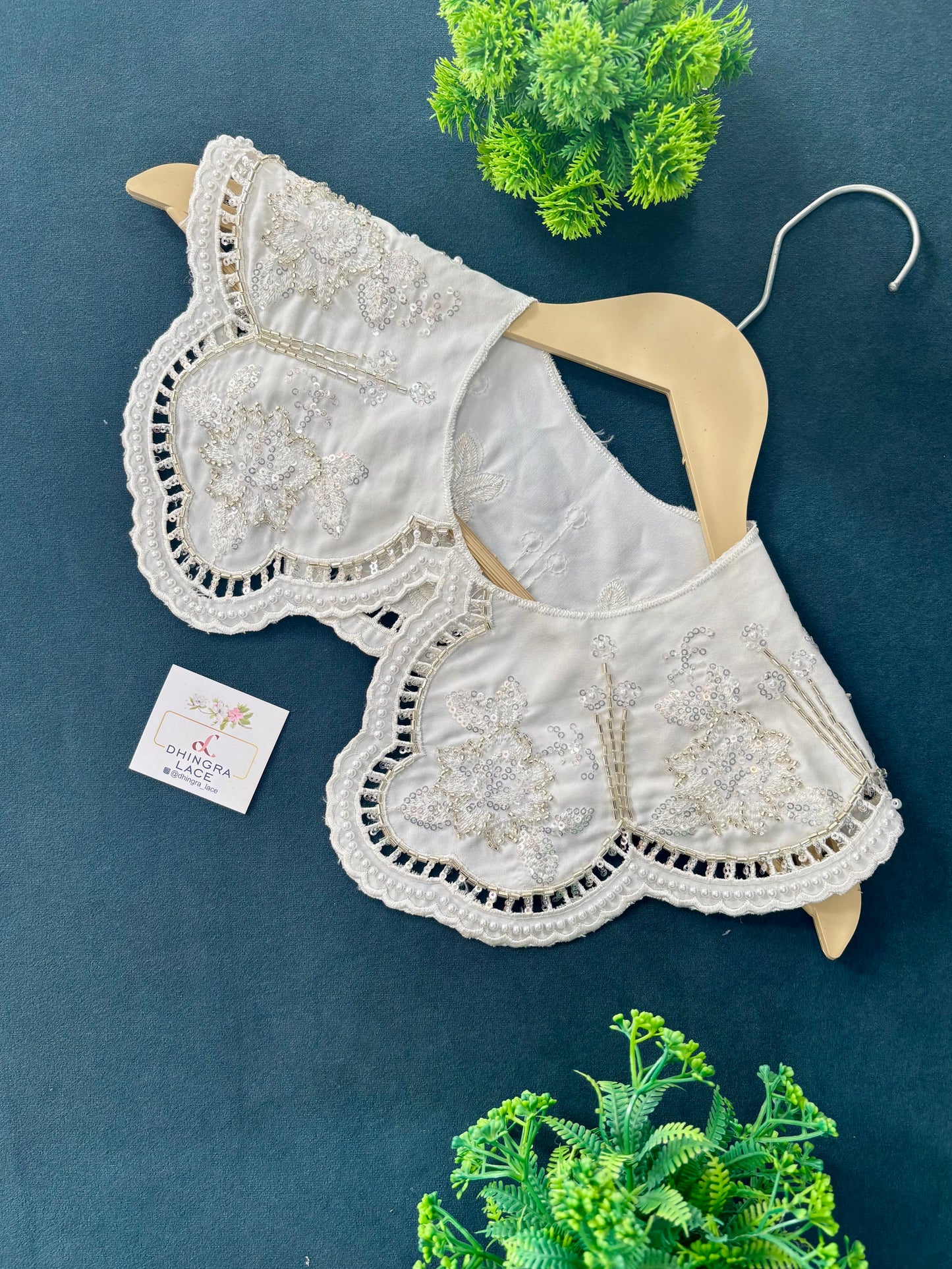 Beautiful Guipure Cutpipe And Sequence Work Cape 290925