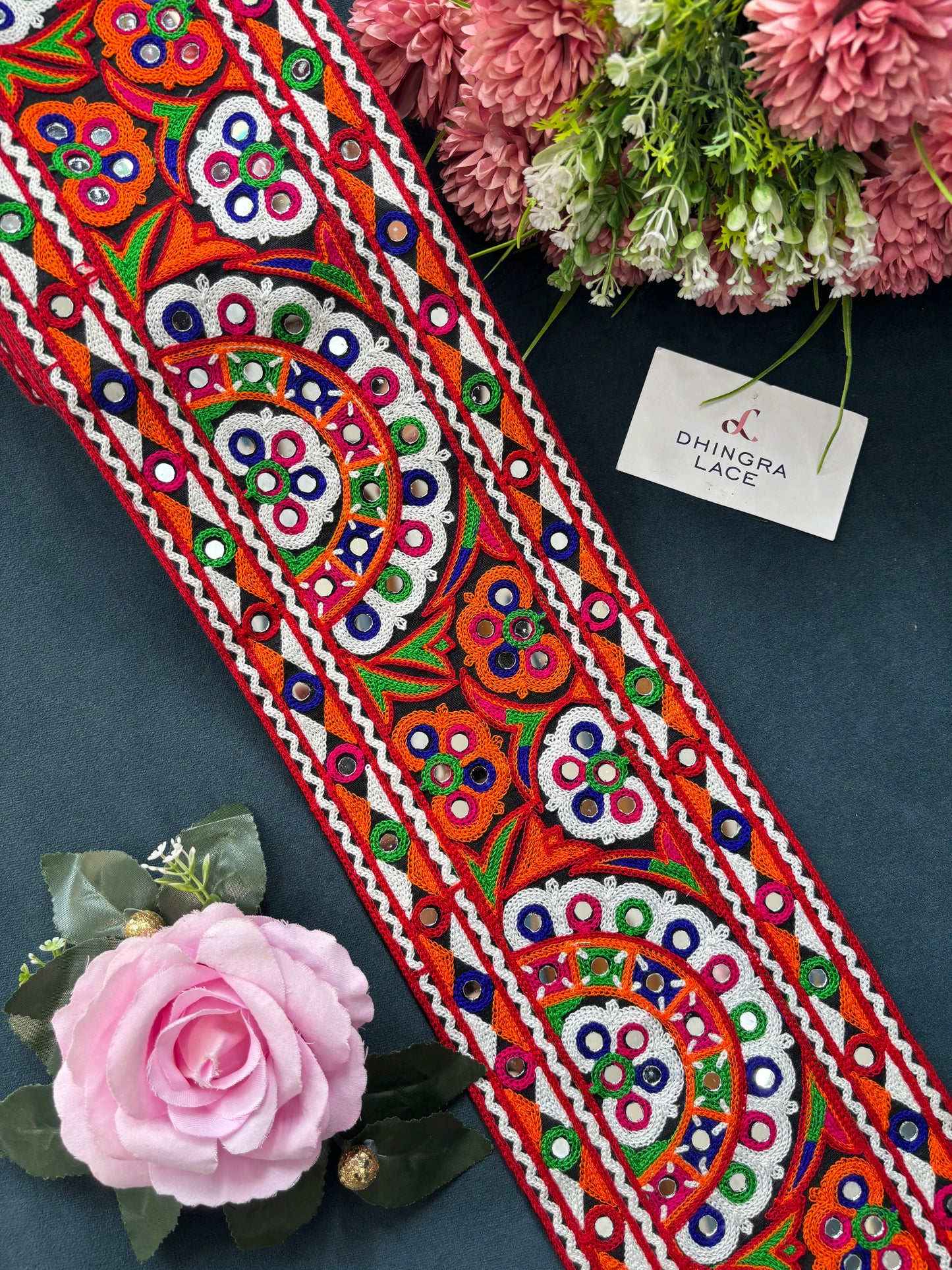 Beautiful Multicolour Gujarati Lace kutch Embroidery 250625