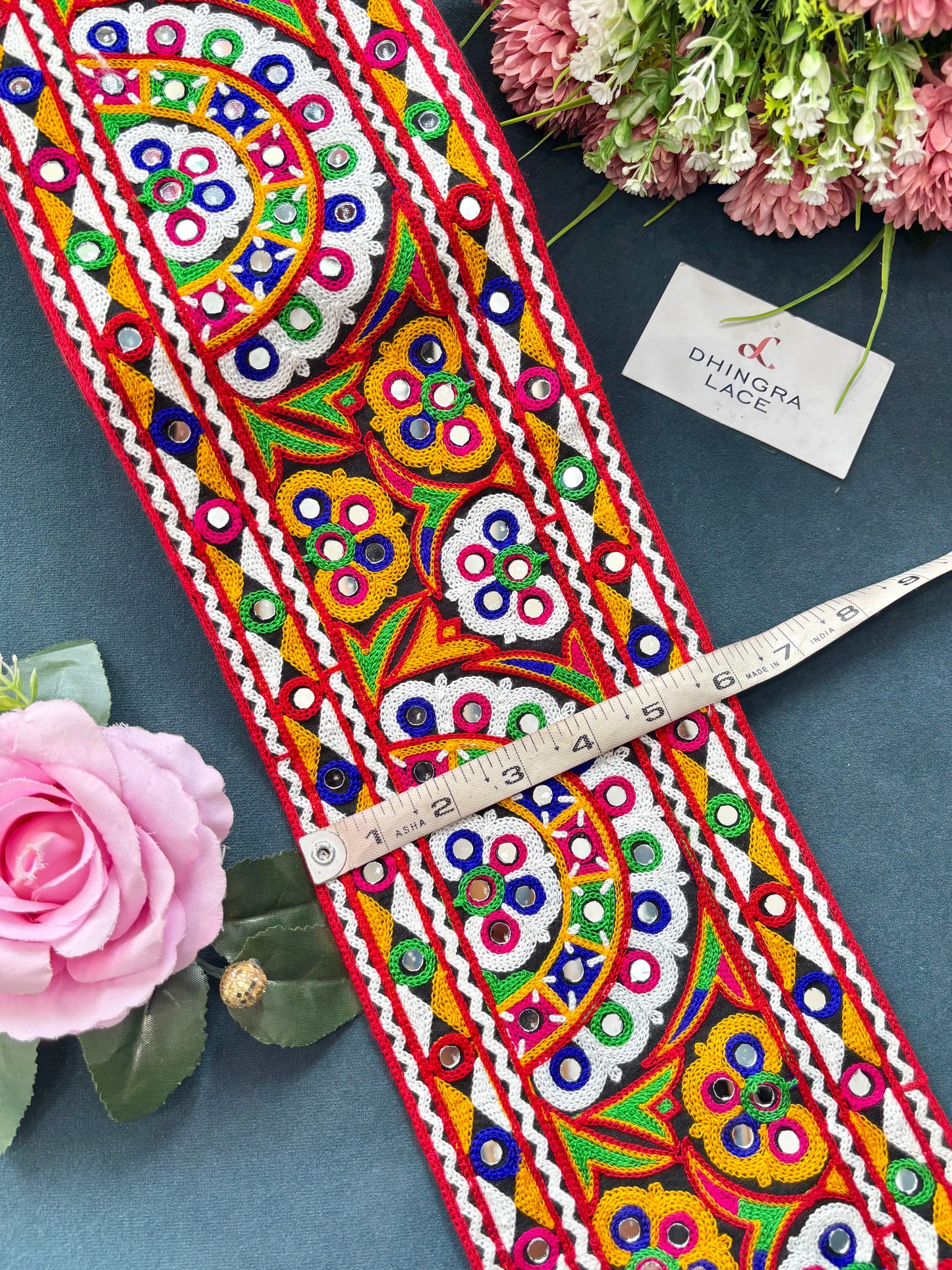 Beautiful Multicolour Gujarati Lace kutch Embroidery 250625