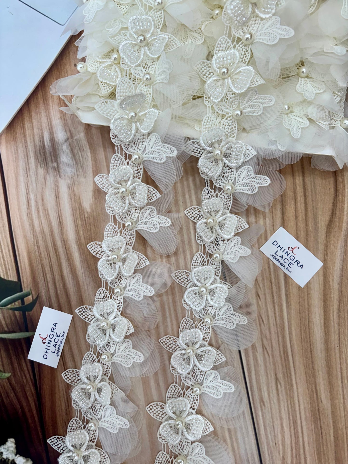 Beautiful Pearl Work Guipure Hanging Lace Off White 130226/270326