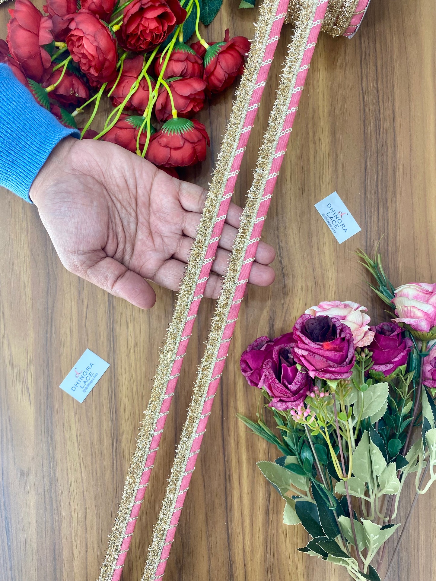 Beautiful Silk Patti Kiran Lace Light Pink 030226