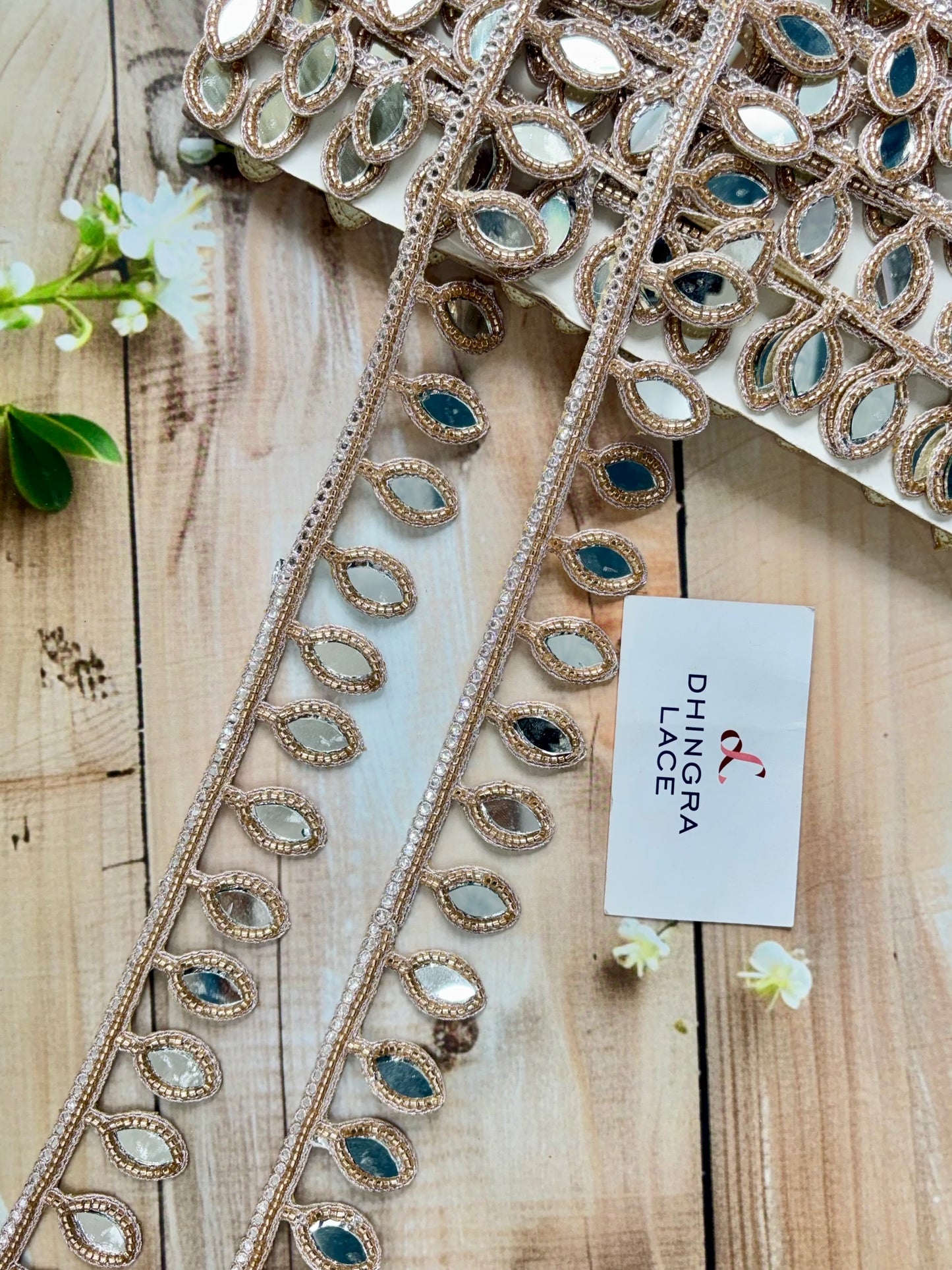 Beautiful Mirror Work Hanging Lace Rose Gold 040825