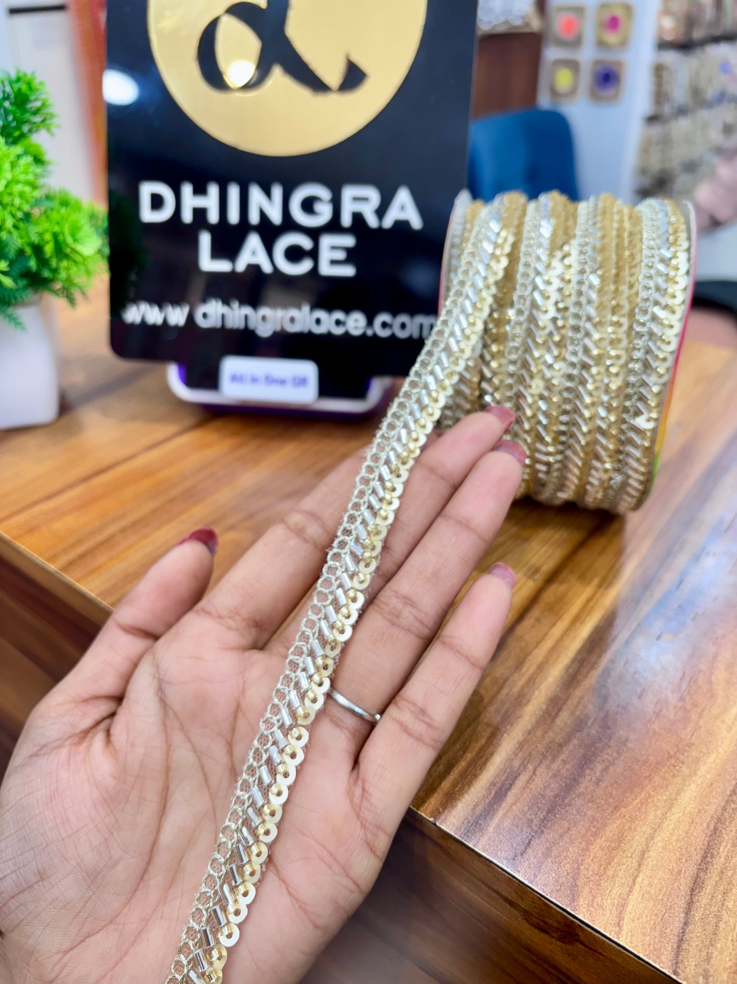 Beautiful Net Based Cutdana Work Lace 201125