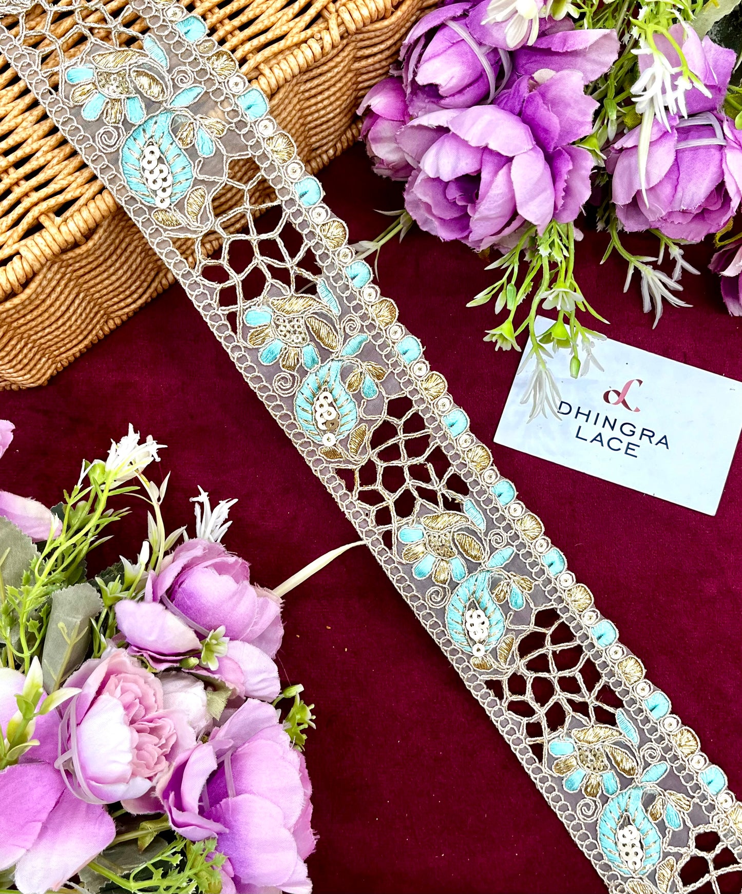 Beautiful Cutwork Zari And Threadwork Lace 151124