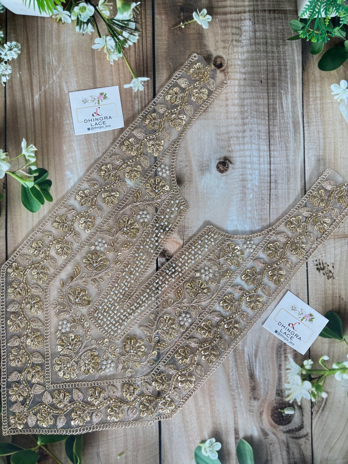 Beautiful Hand Work Neck Patch Gold 231225