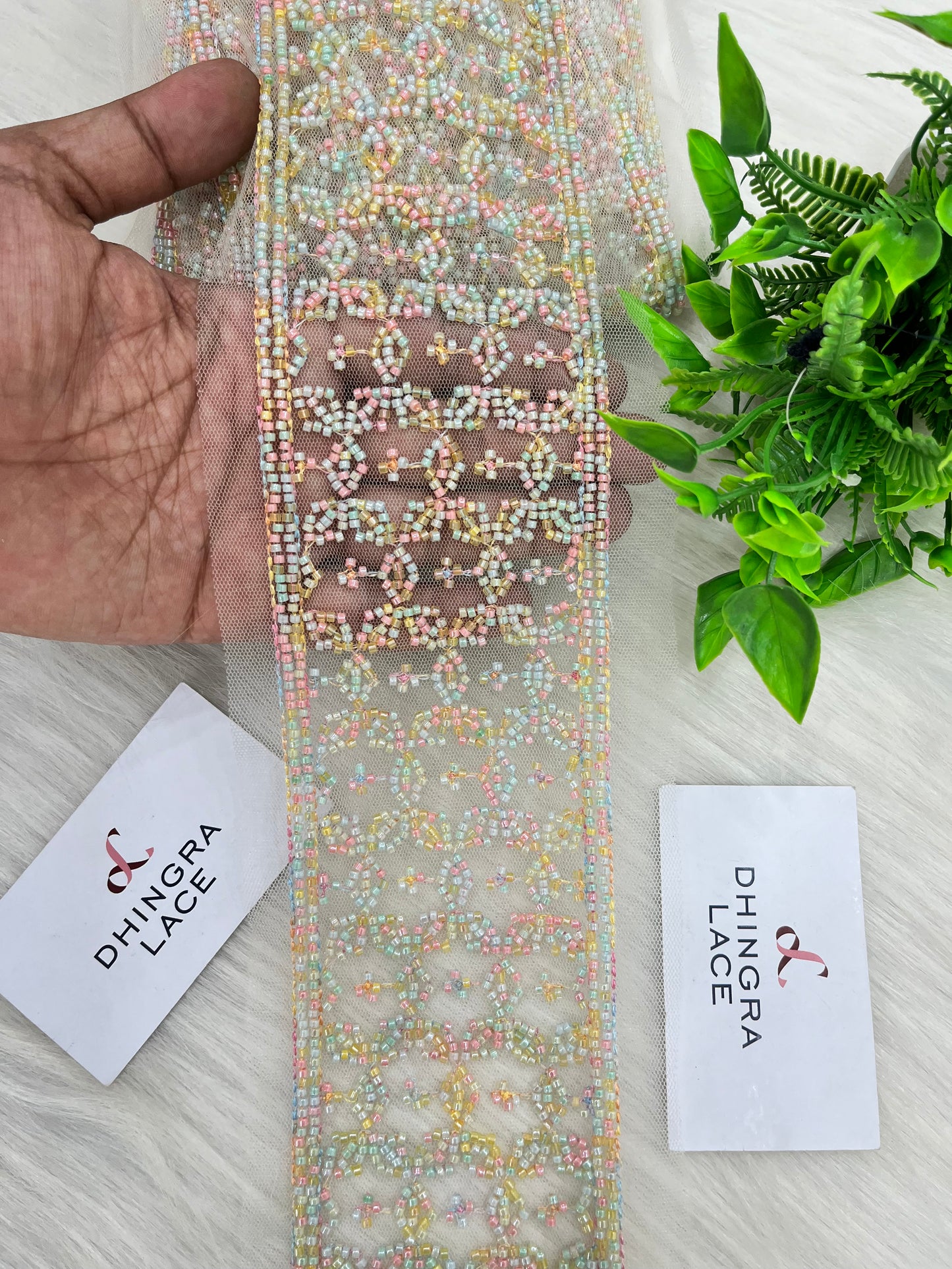 Beautiful Net Based Handwork Cutpipe And Sequence Work 4.5 Inches Broad Lace Silver 3 Meters 220525