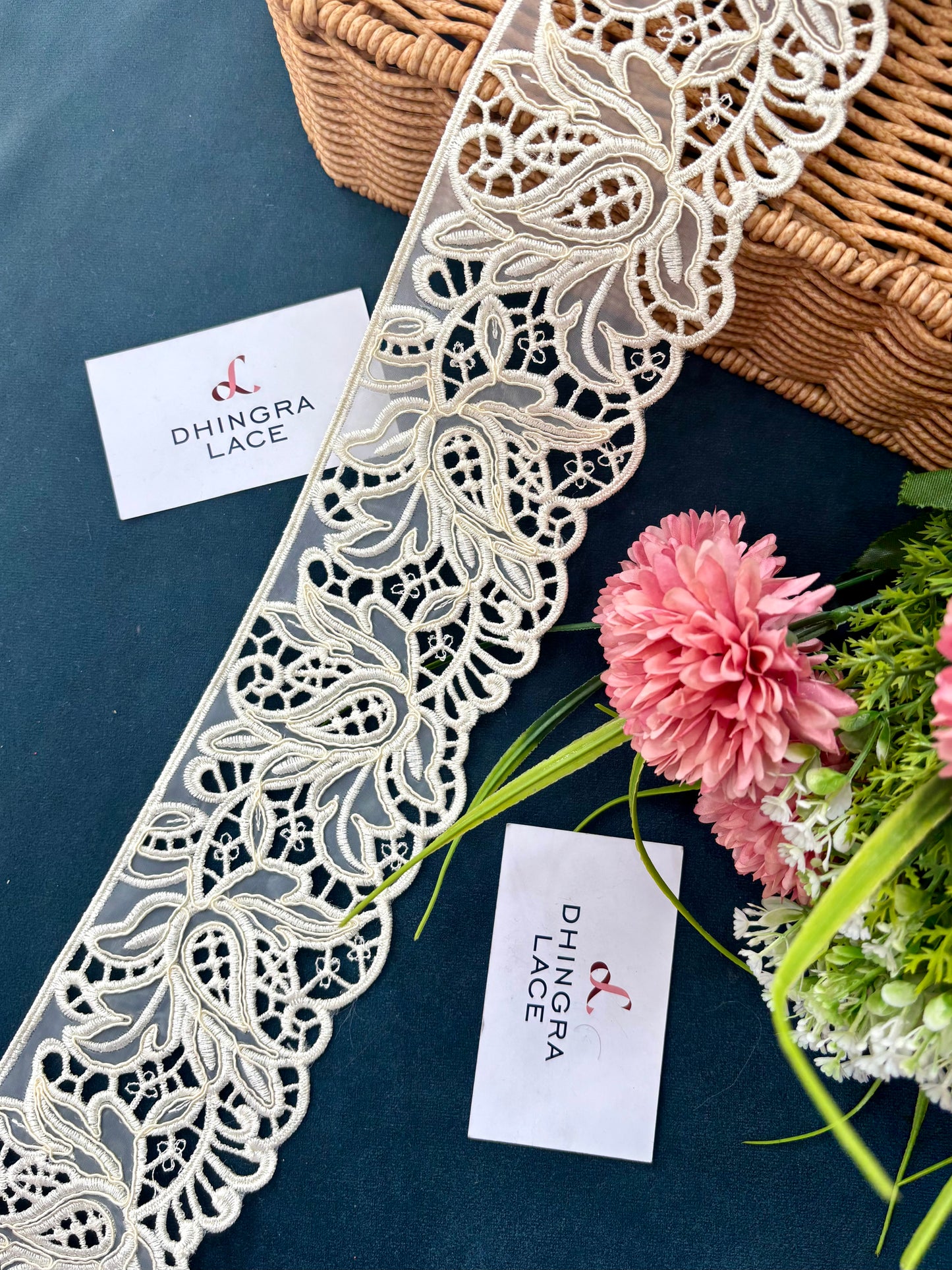 Beautiful Organza Based Cutwork Lace Off White 150525