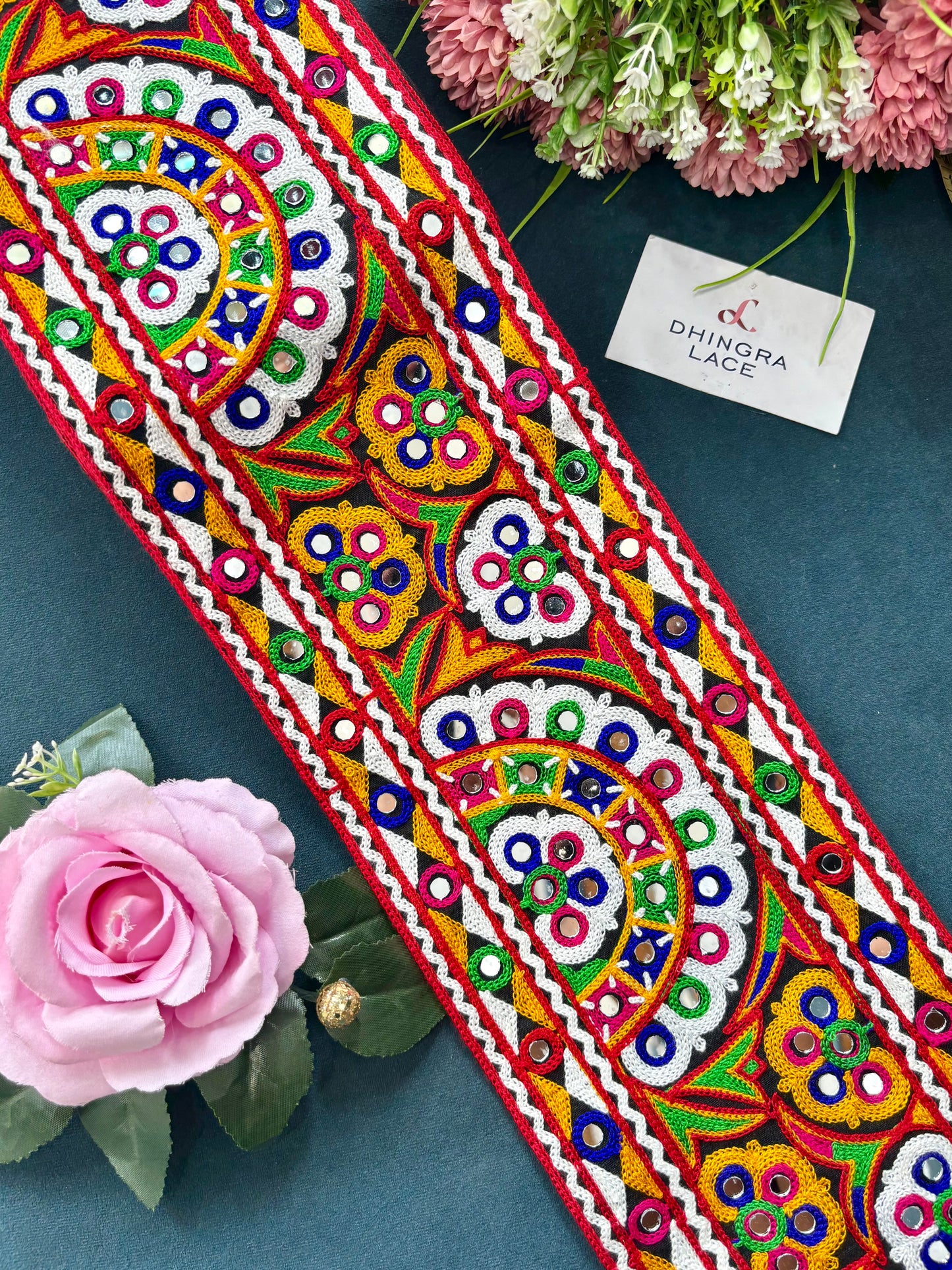 Beautiful Multicolour Gujarati Lace kutch Embroidery 250625