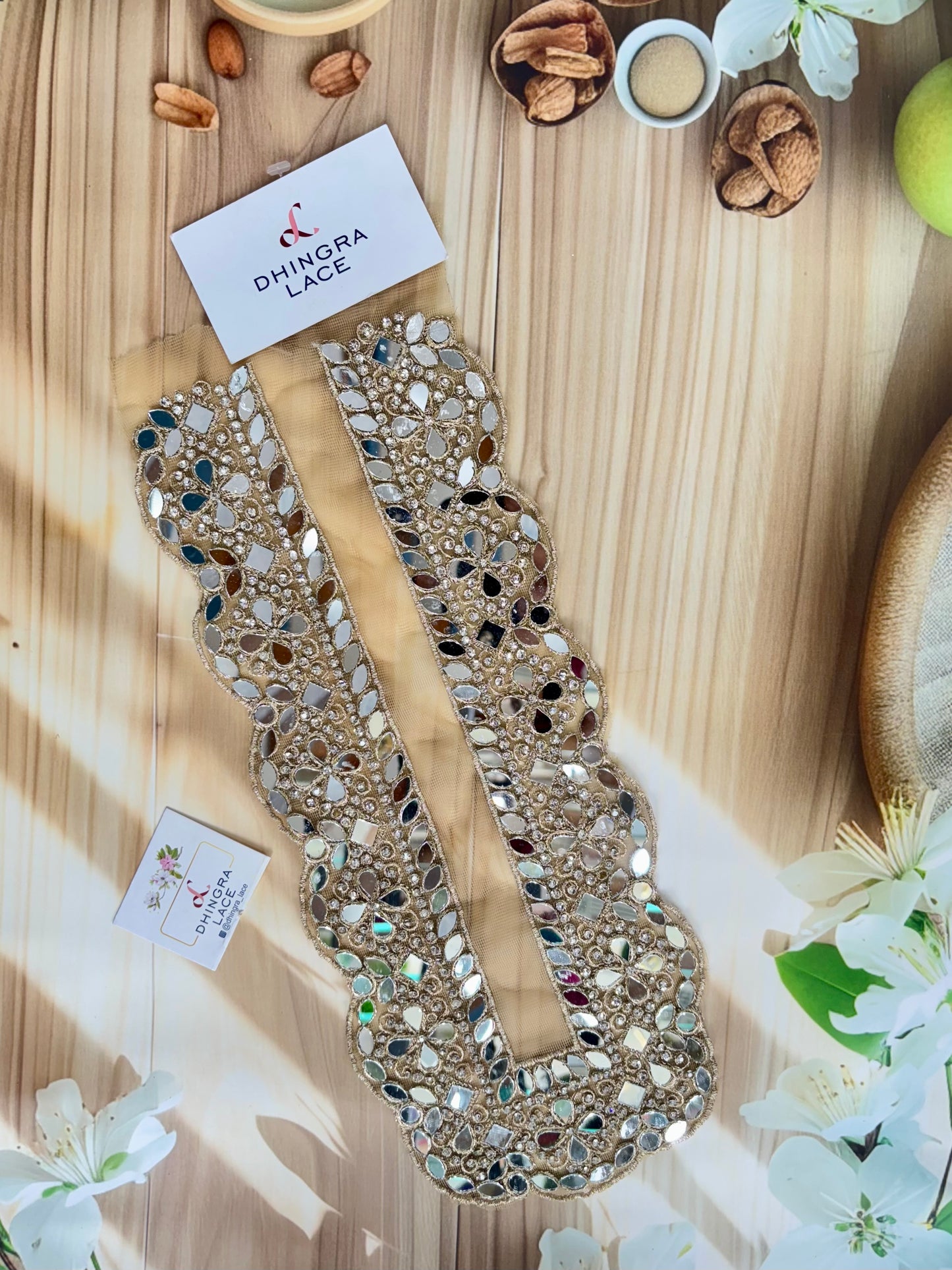 Beautiful Net Based Multicolour Mirror Work Neck 130725