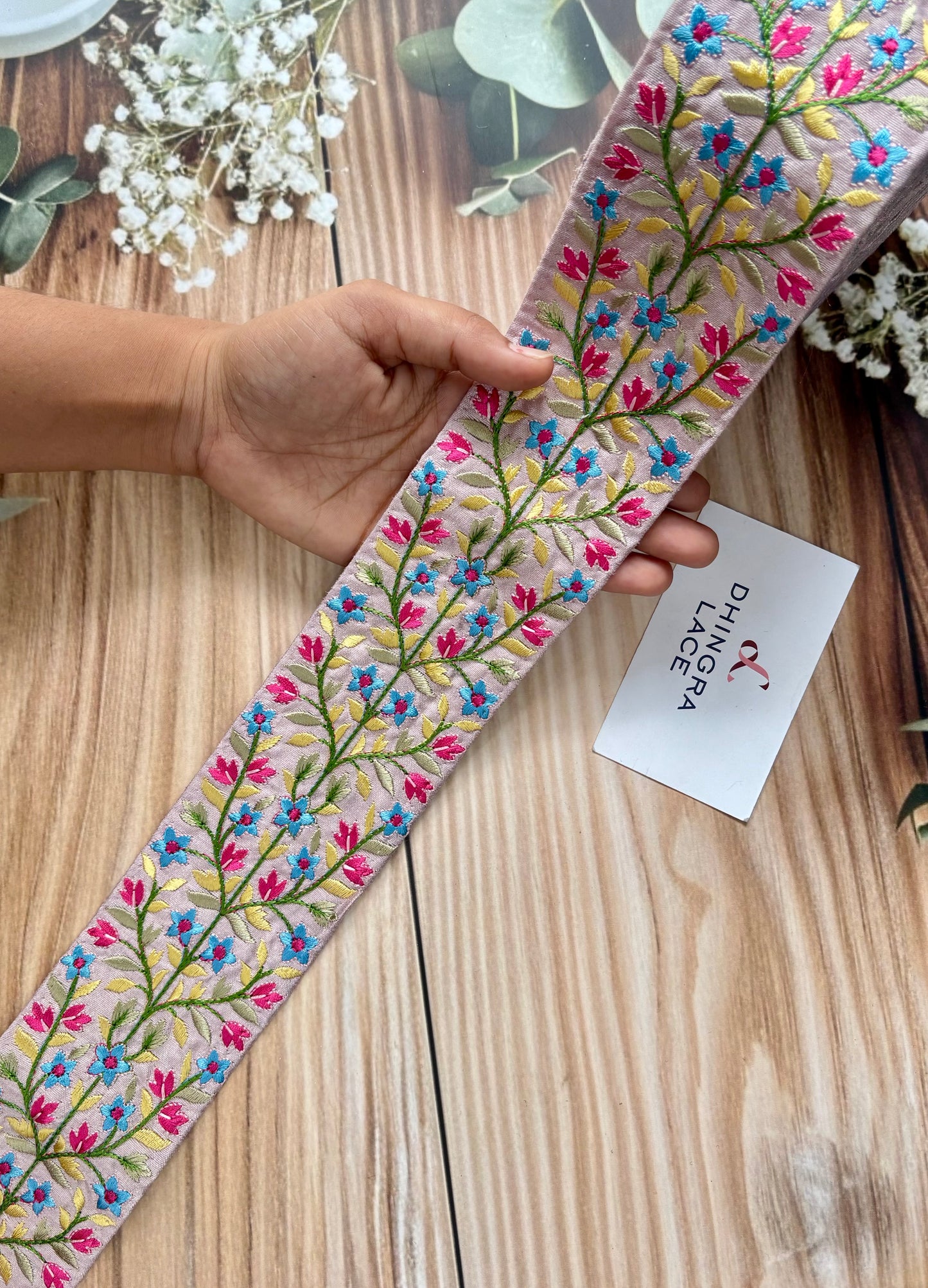 Beautiful Silk Based Thread Work Lace 040725