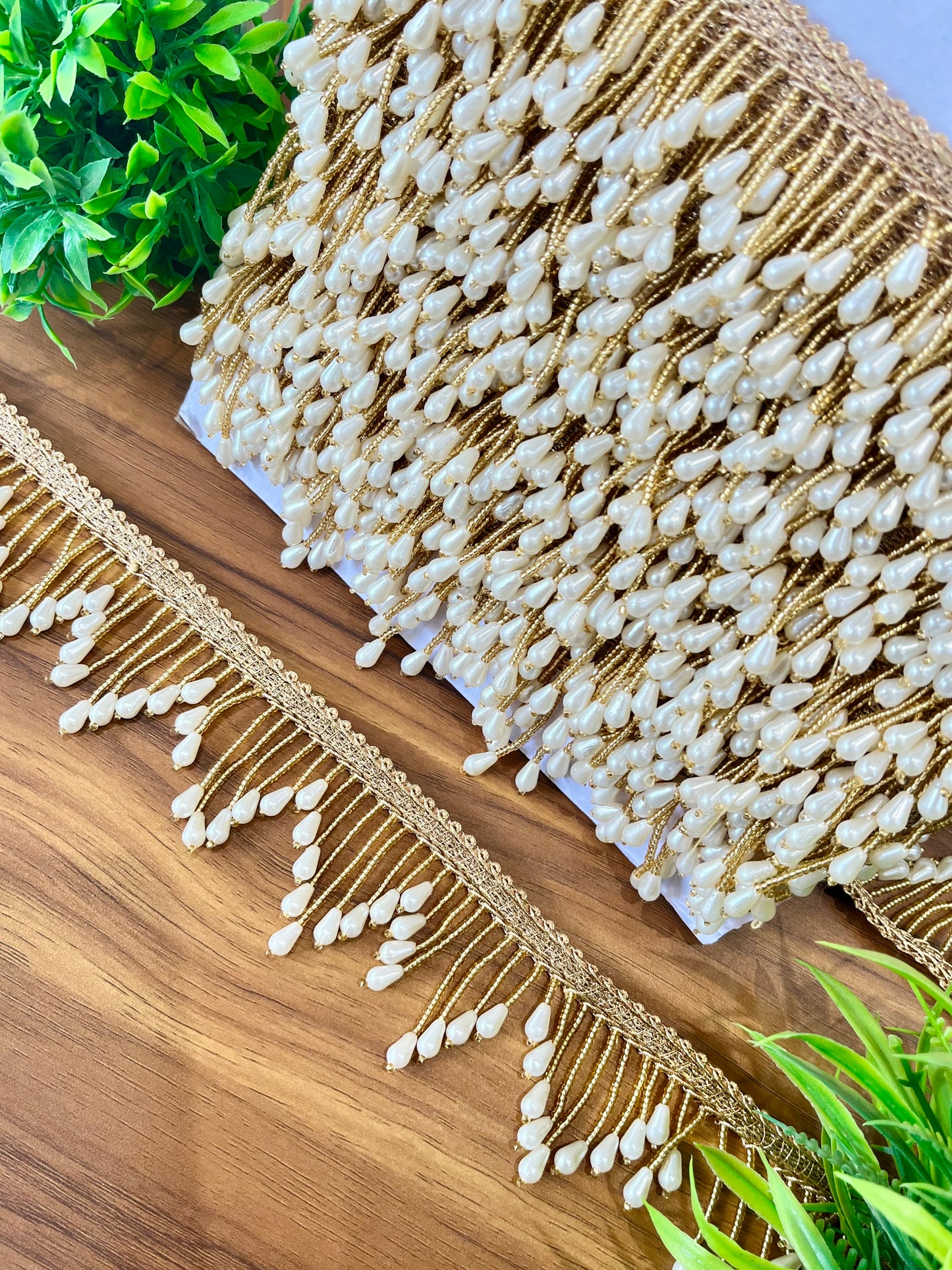 Beautiful Pearl Work Hanging Lace 241125/081225