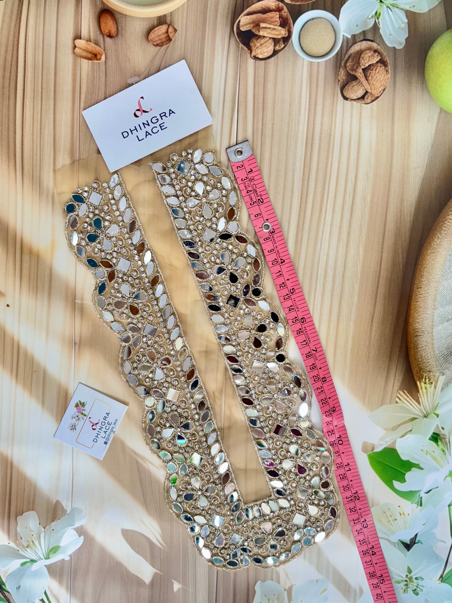 Beautiful Net Based Multicolour Mirror Work Neck 130725