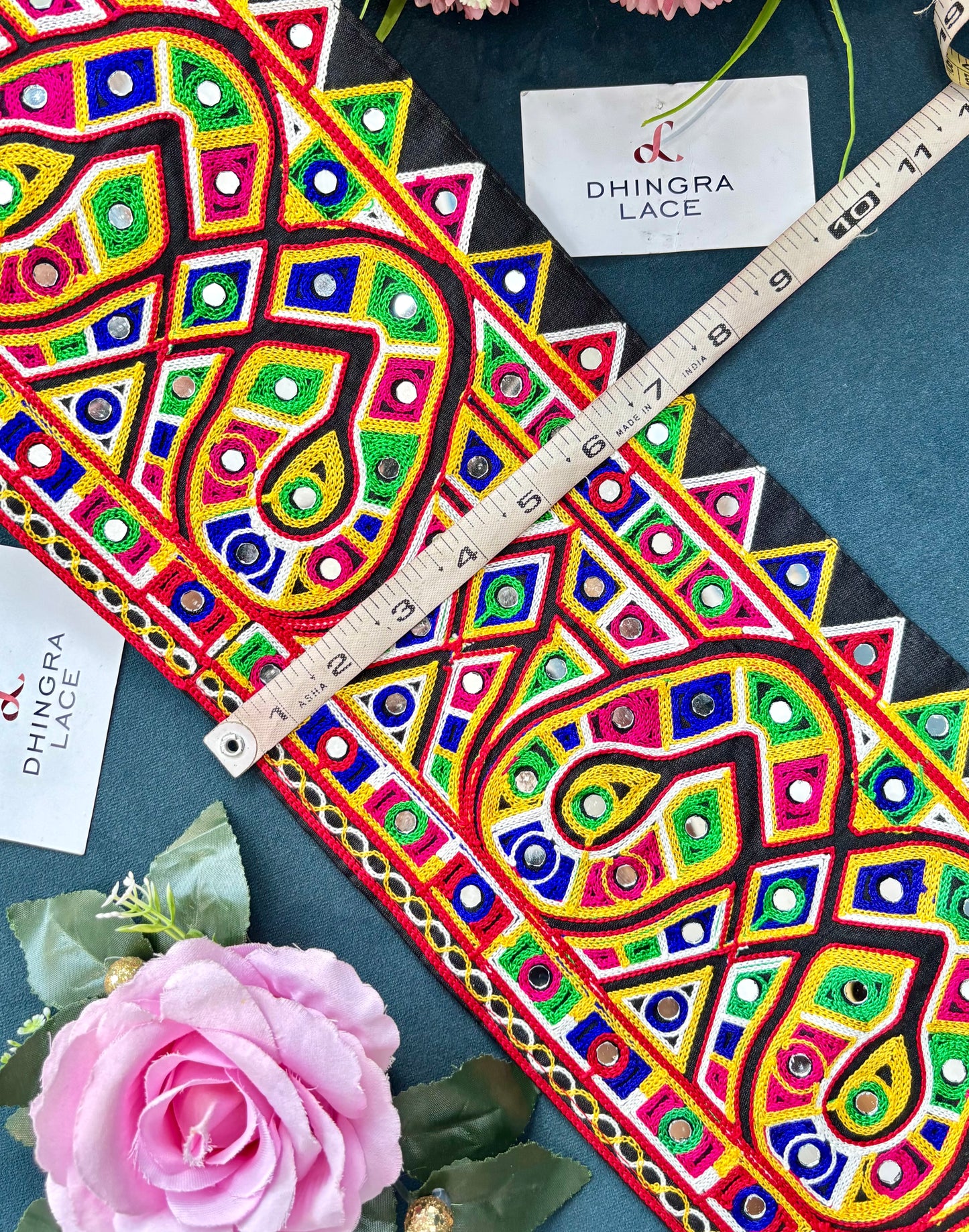 Beautiful Multicolour Gujarati Lace kutch Embroidery 250625