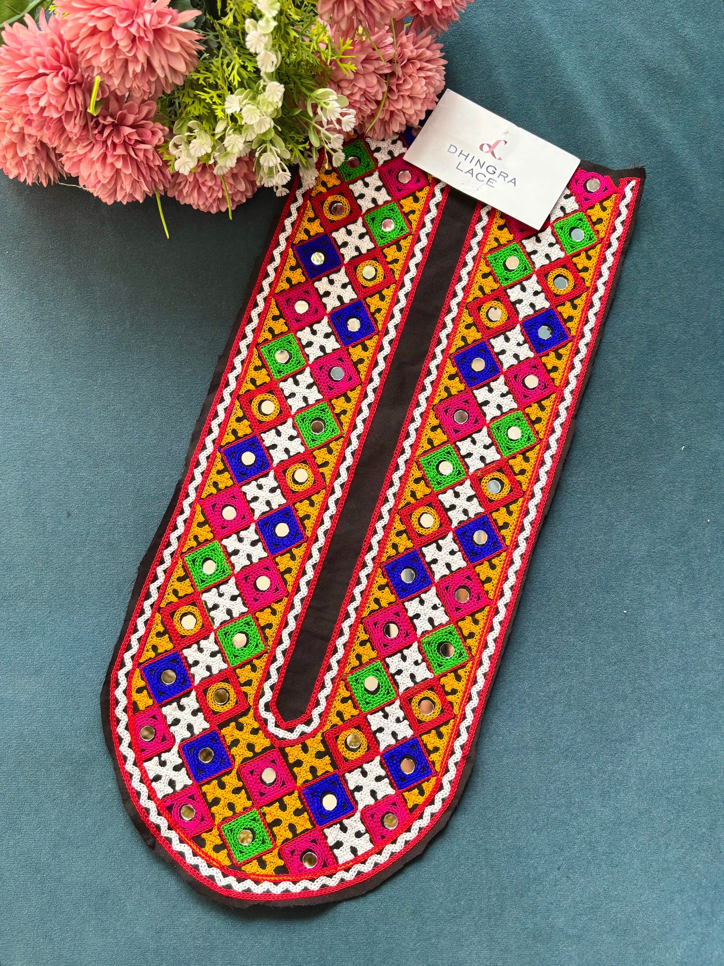 Beautiful Multicolour Gujarati Neck Patch kutch Embroidery Only Neck 250625
