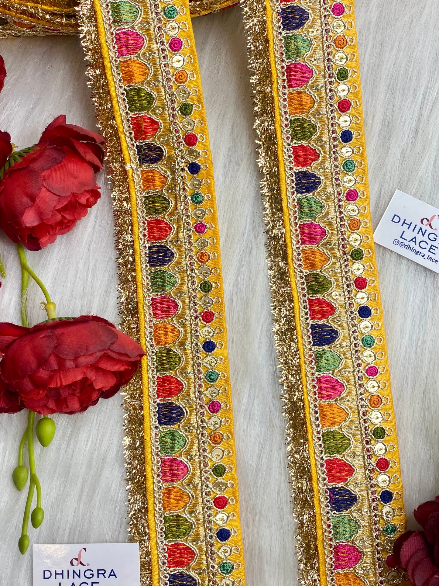 Beautiful Yellow Mult Sabyasachi 2 Inches Broad Lace 9 Meters 050126