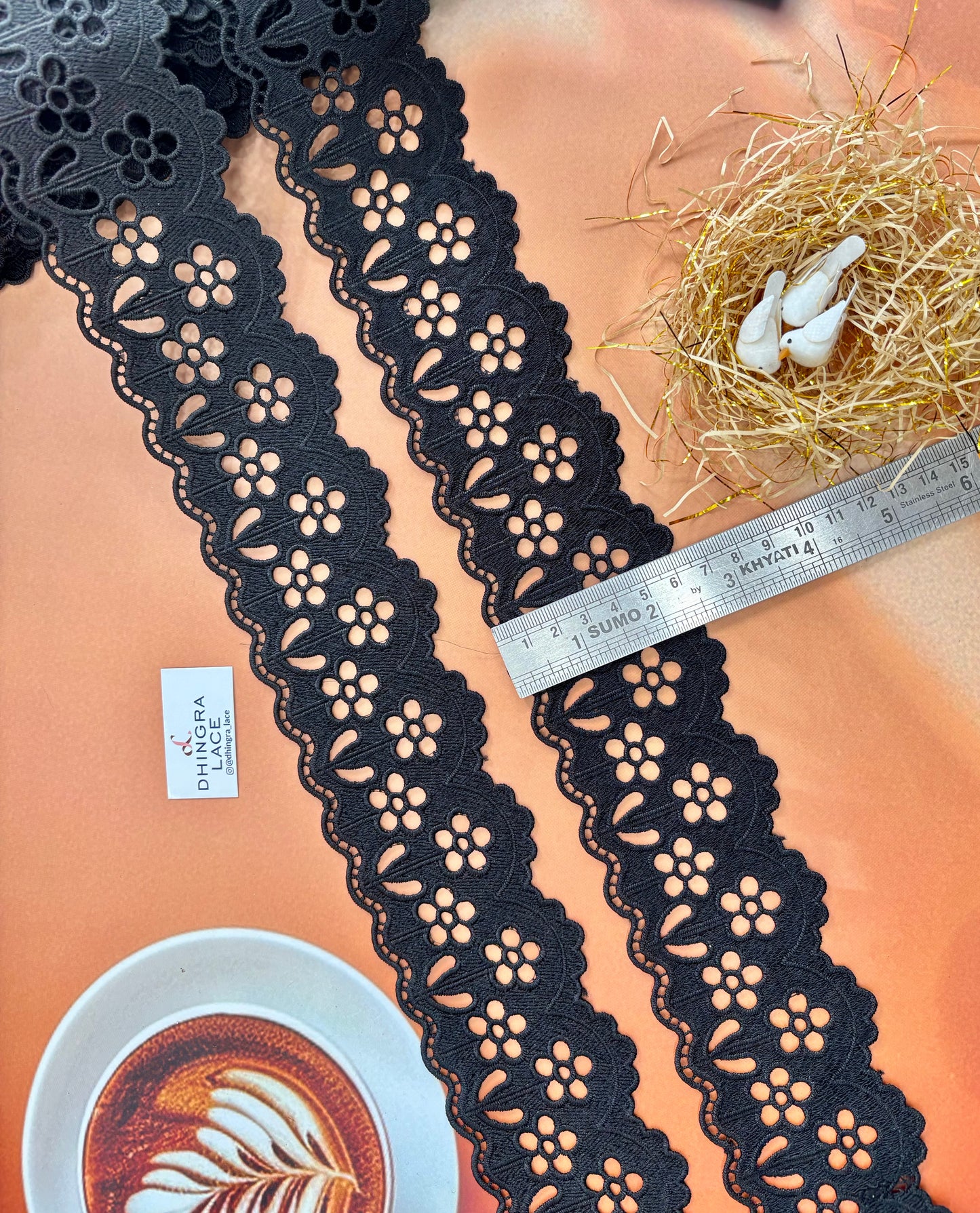 Beautiful Guipure Summer Lace Black 3 Yard (2.7 Meters) Medium 060326/120326
