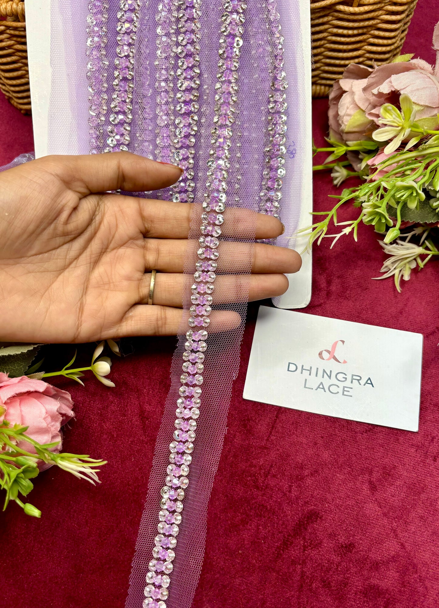 Beautiful Handwork Lace With Crystals 061024