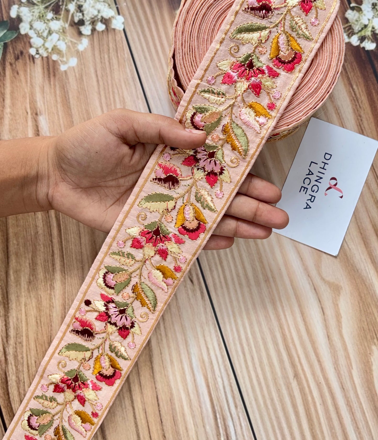 Beautiful Silk Based Thread Work Lace 040725