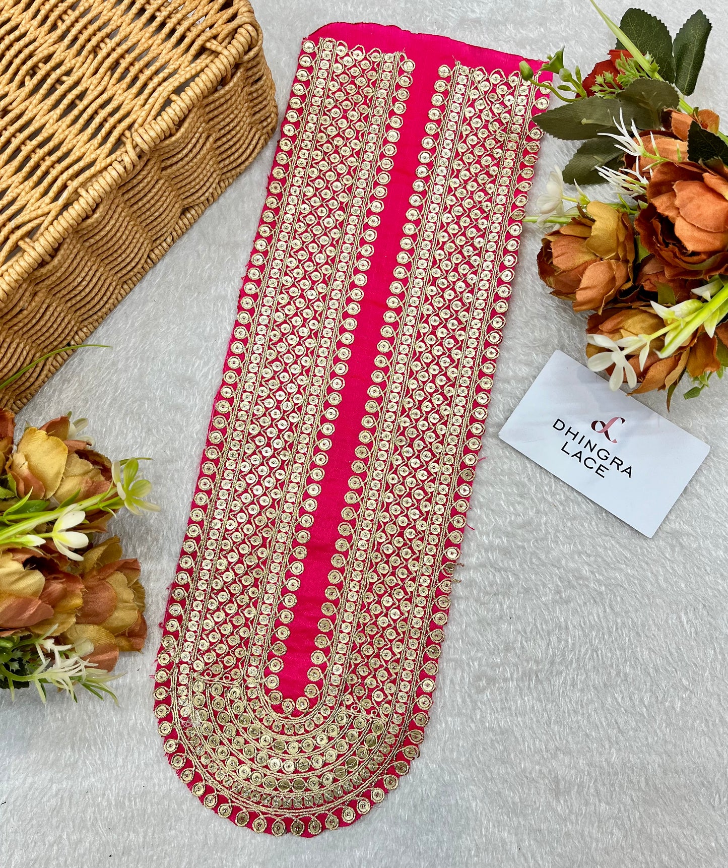 Beautiful Silk Based Zari Work Kurta Neck Patch Magenta 141224 Deal Men / Women